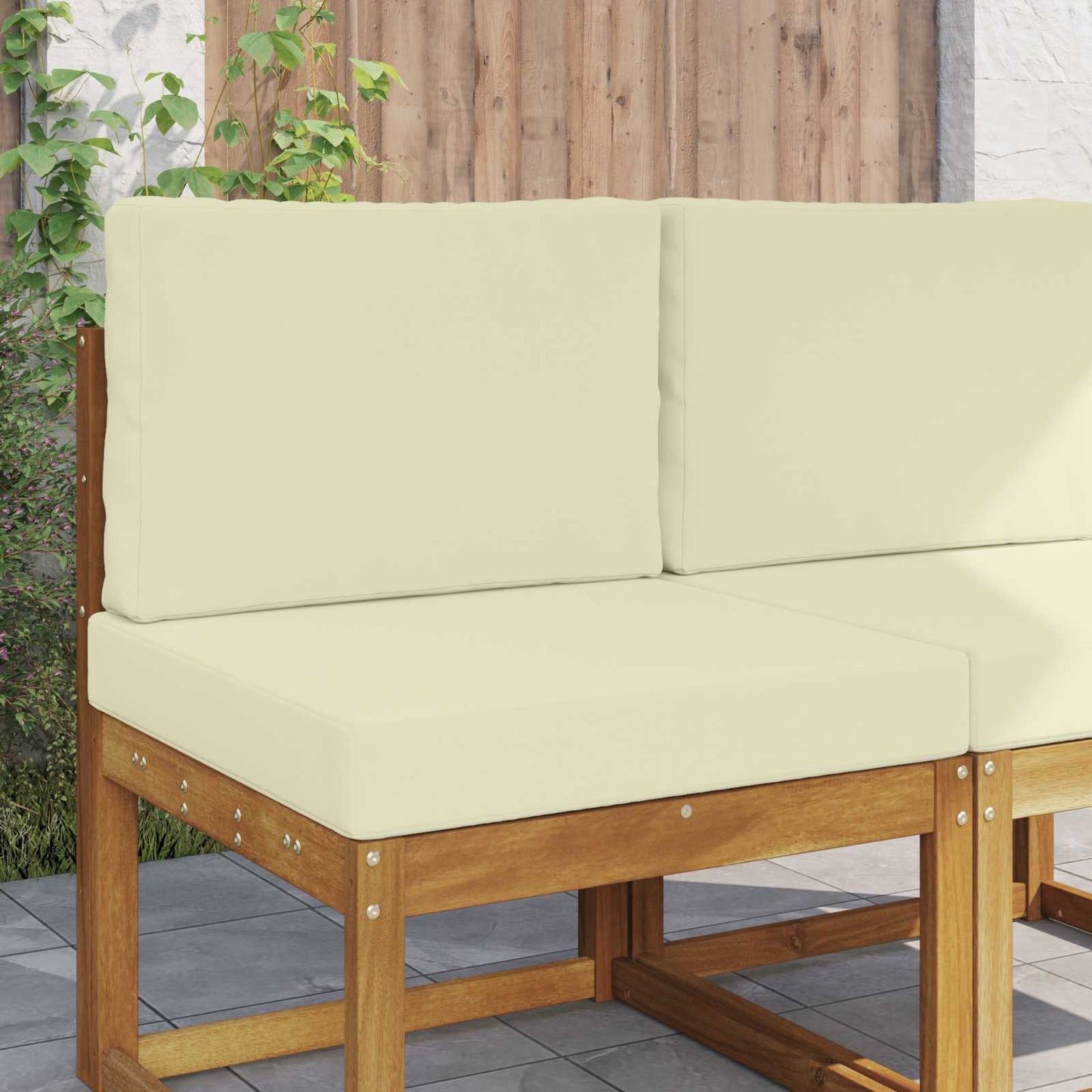 Udendørs Sofa Pude 2 pcs Creme Polyester