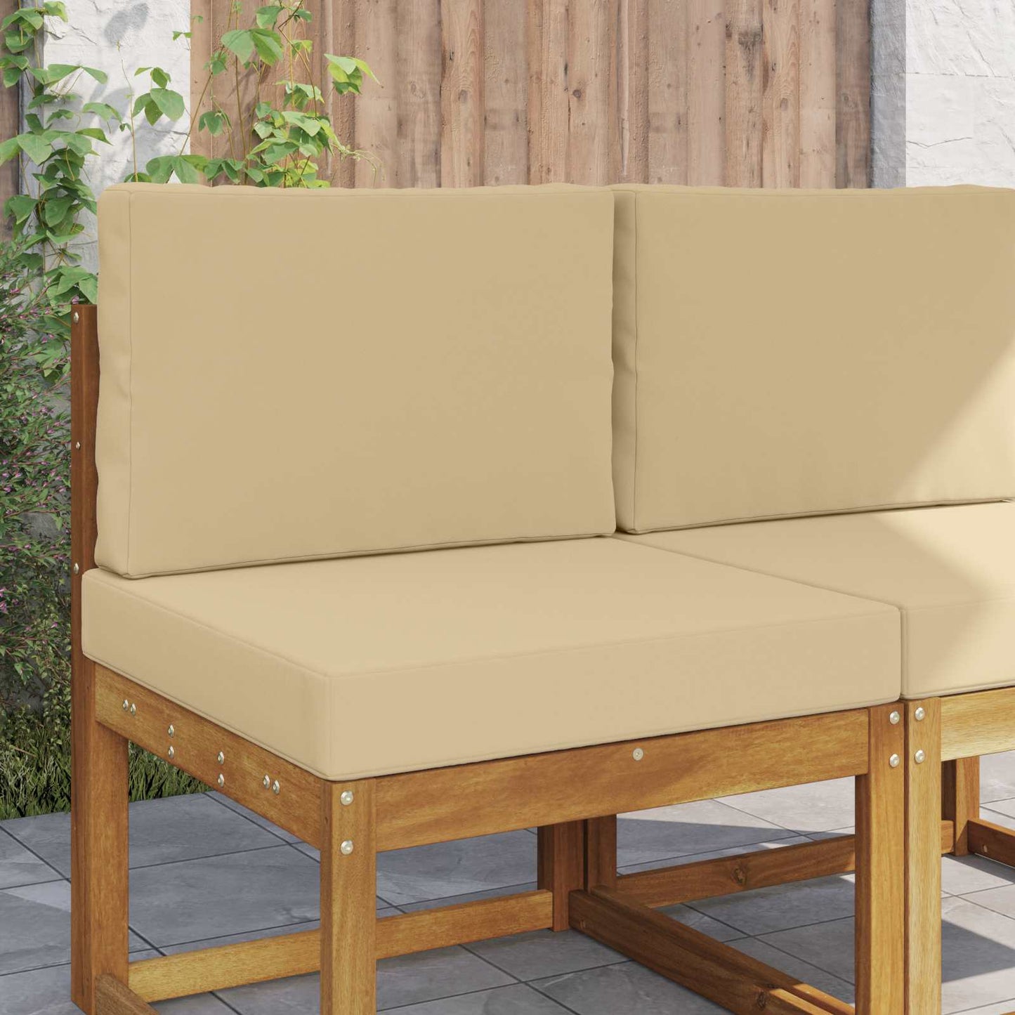 Udendørs Sofa Pude 2 pcs Beige Polyester
