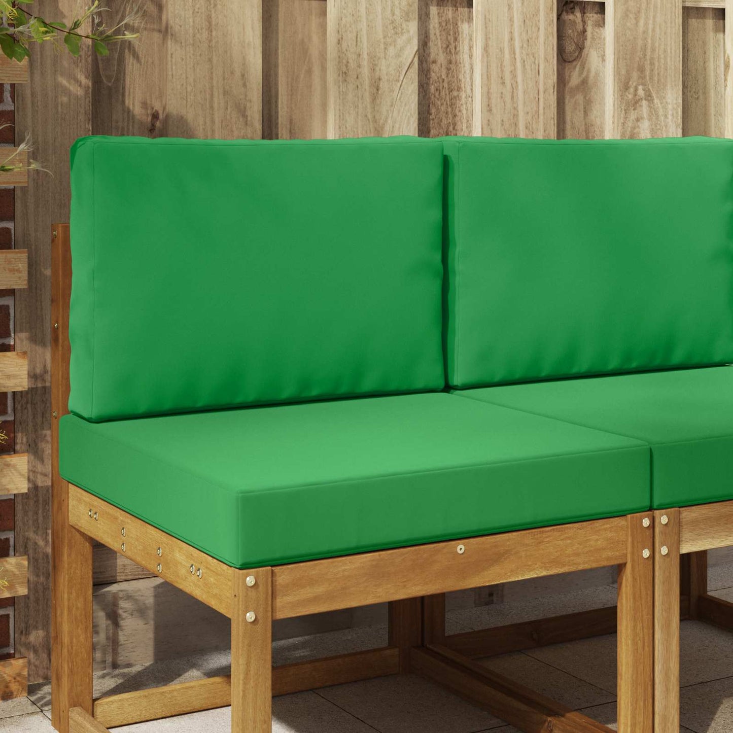 Udendørs Sofa Pude 2 pcs Grøn Polyester
