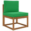 Udendørs Sofa Pude 2 pcs Grøn Polyester