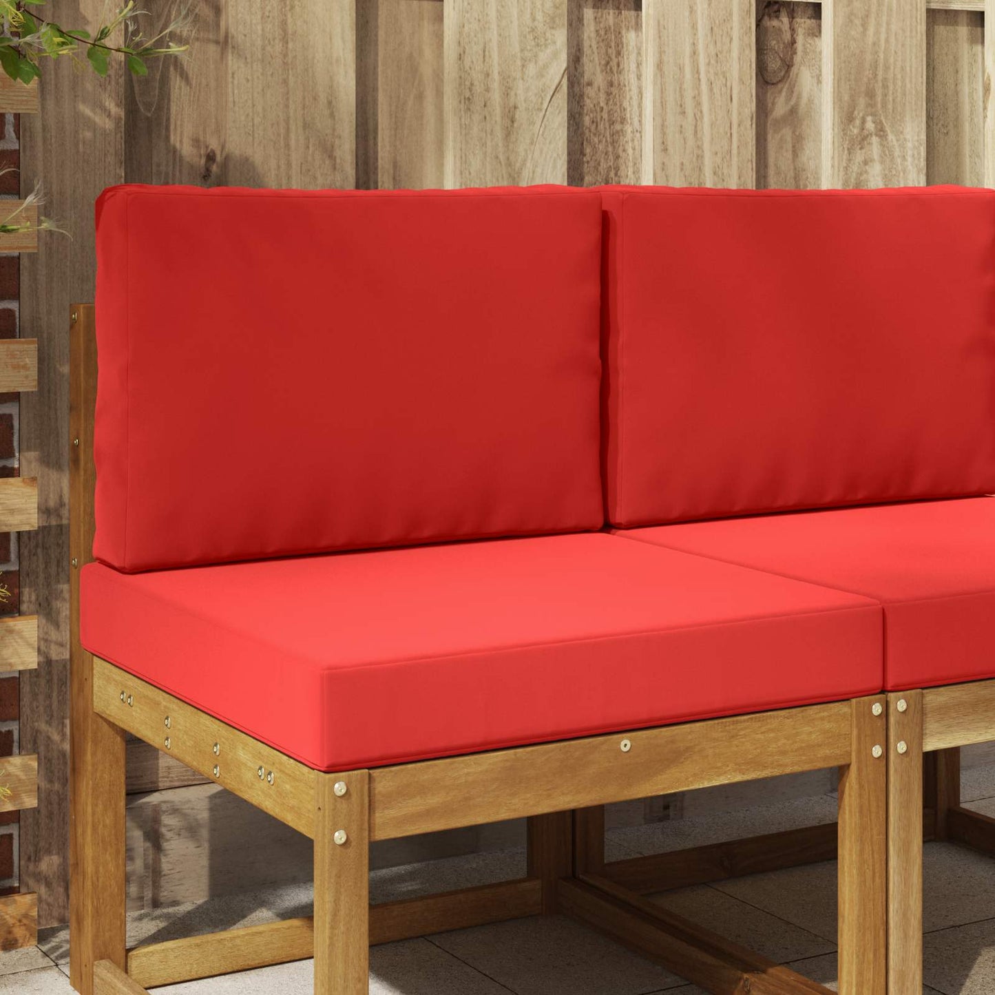 Udendørs Sofa Pude 2 pcs Rød Polyester