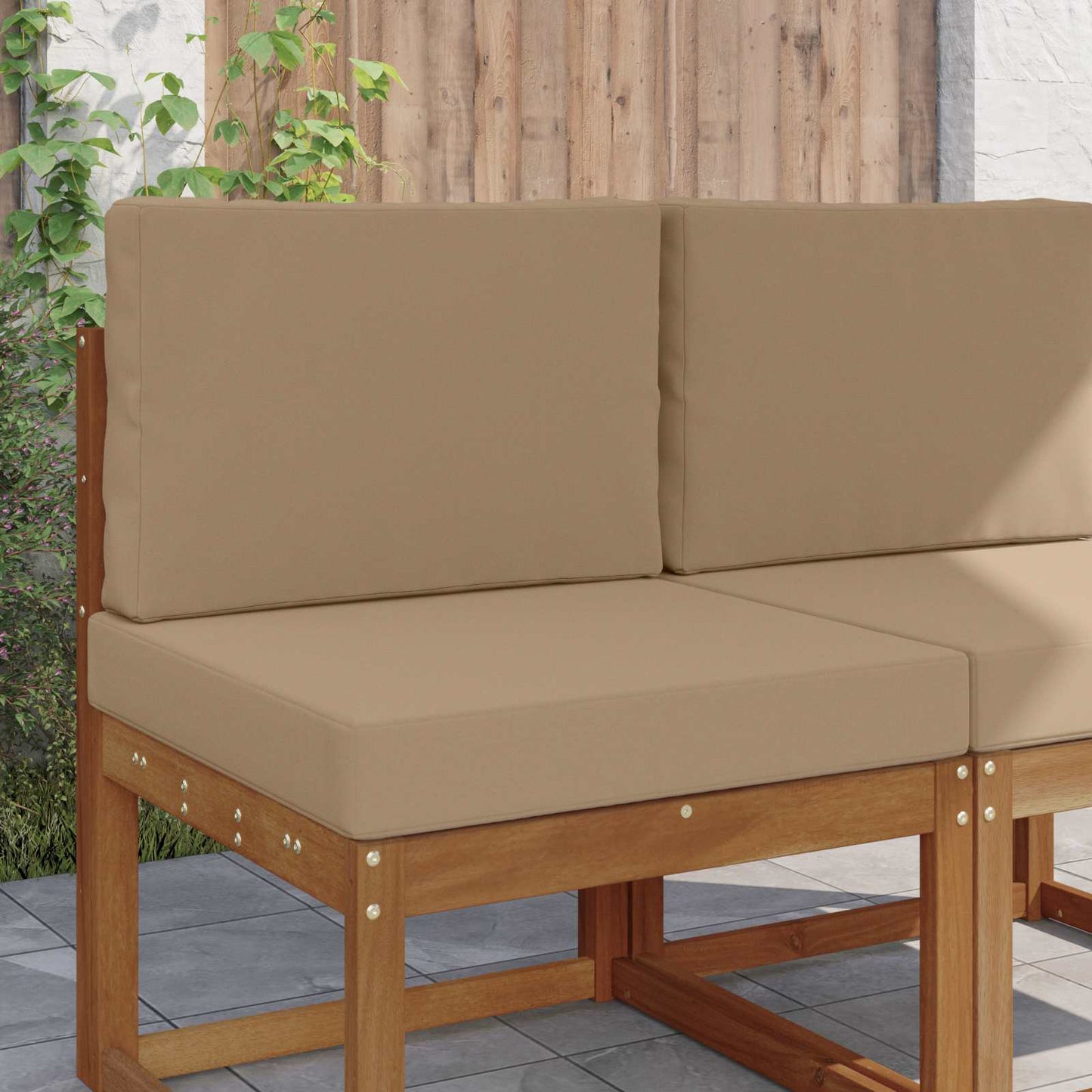 Udendørs Sofa Pude 2 pcs Gråbrun Polyester