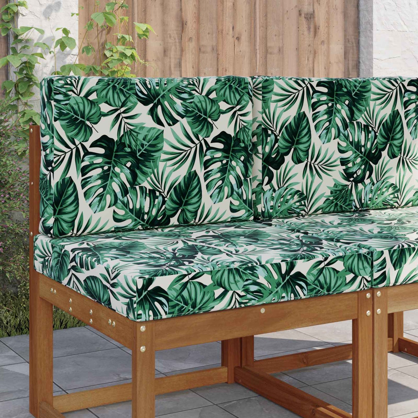 Udendørs Sofa Pude 2 pcs Bladmønster Polyester