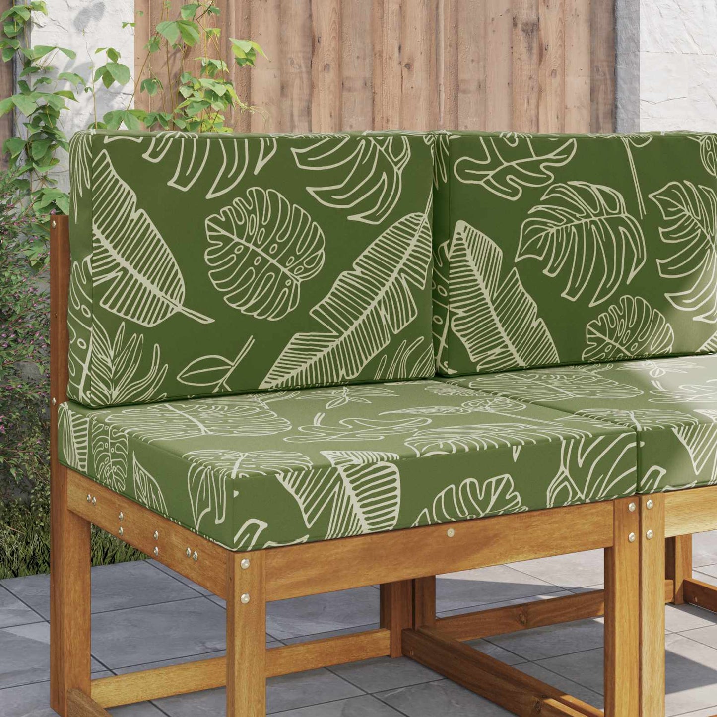 Udendørs Sofa Pude 2 pcs Bladdesign Polyester
