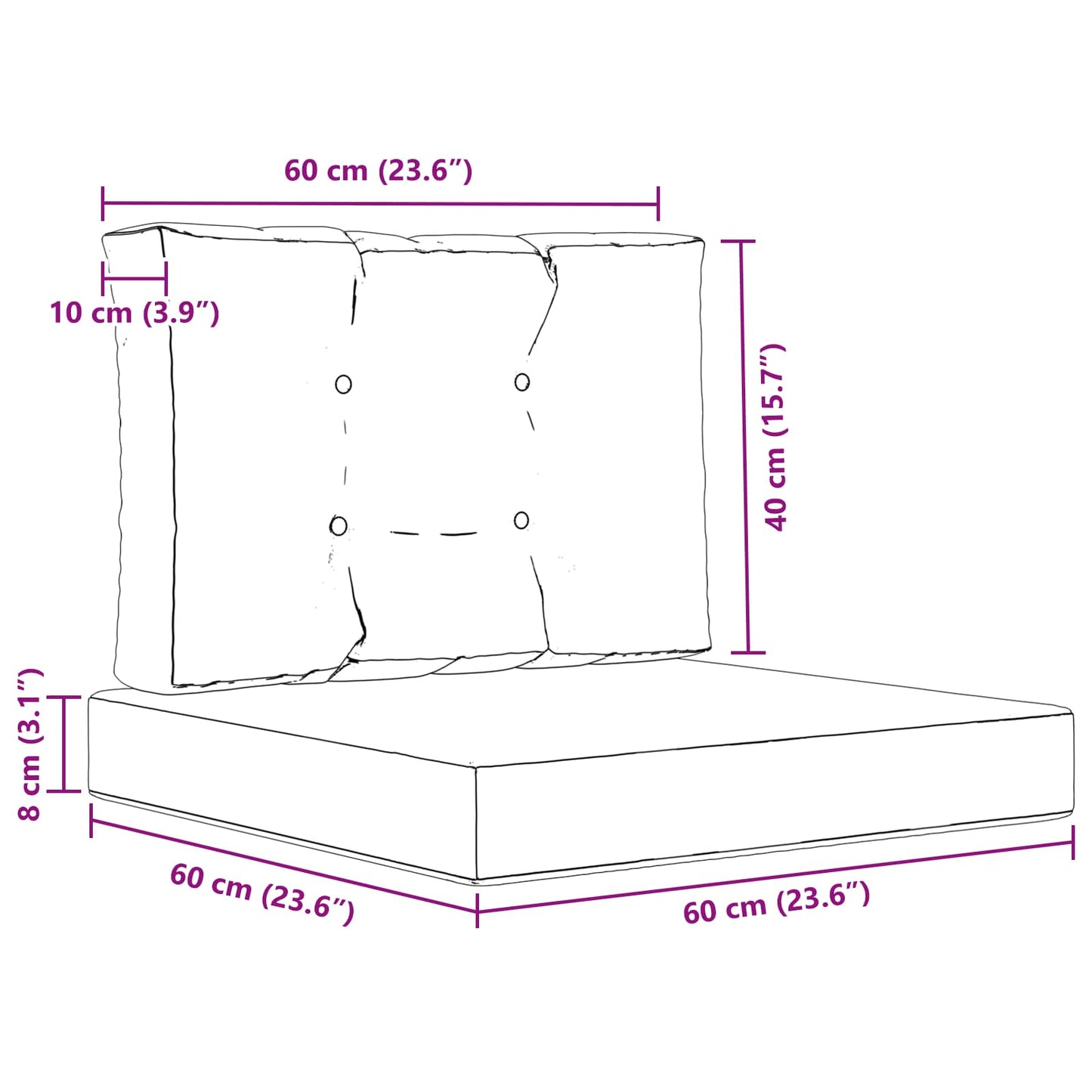 Udendørs Sofa Pude 2 pcs Antracit Polyester
