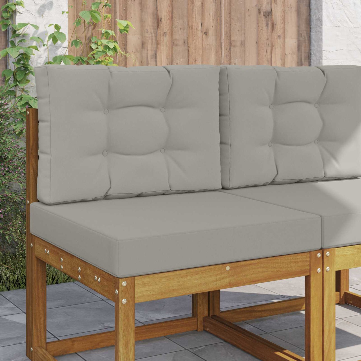 Udendørs Sofa Pude 2 pcs Grå Polyester