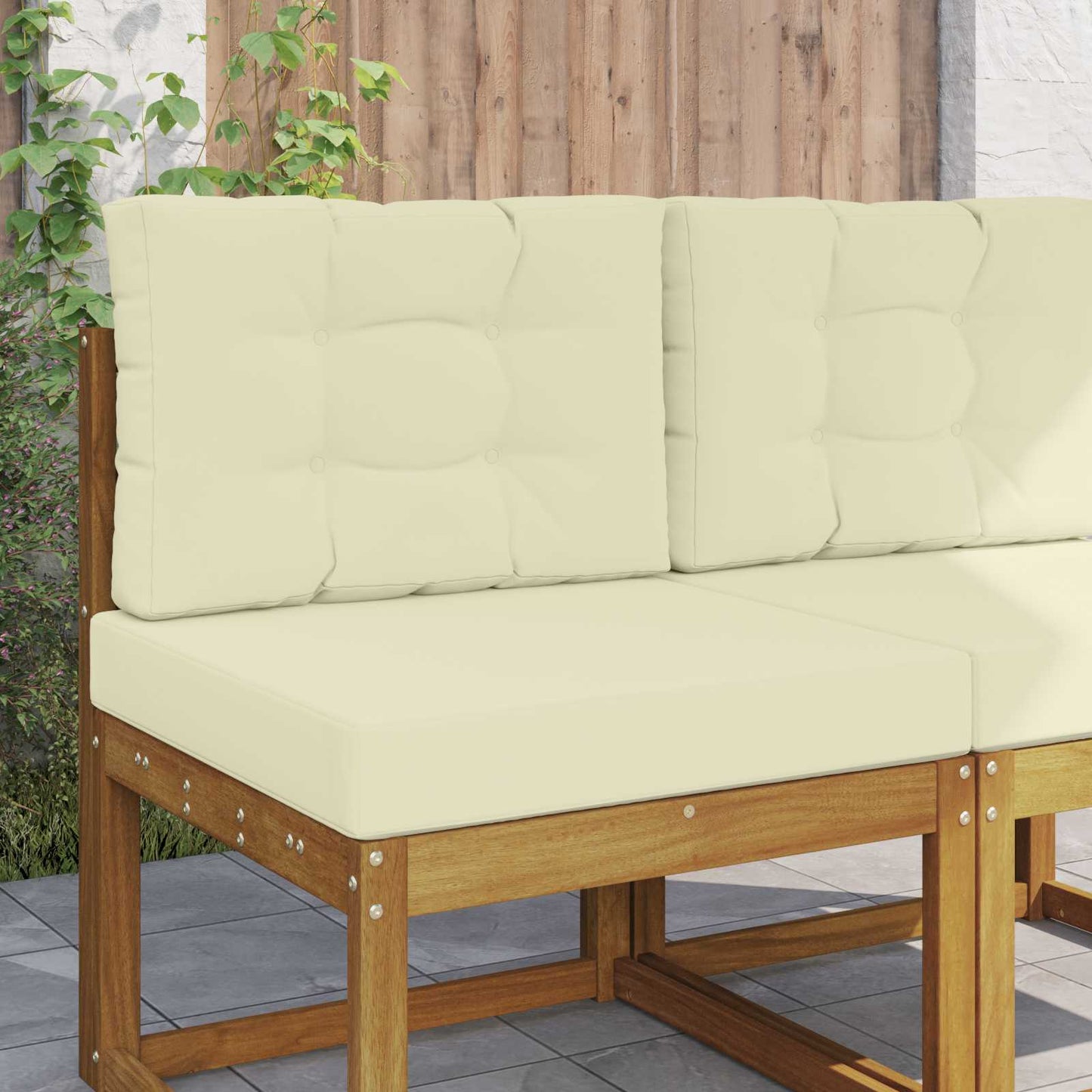 Udendørs Sofa Pude 2 pcs Creme Polyester