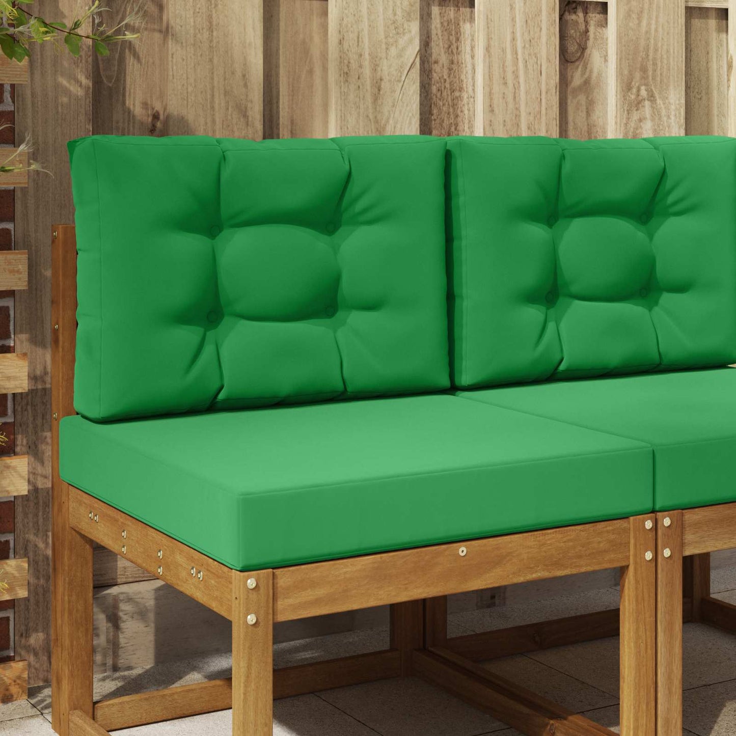 Udendørs Sofa Pude 2 pcs Grøn Polyester
