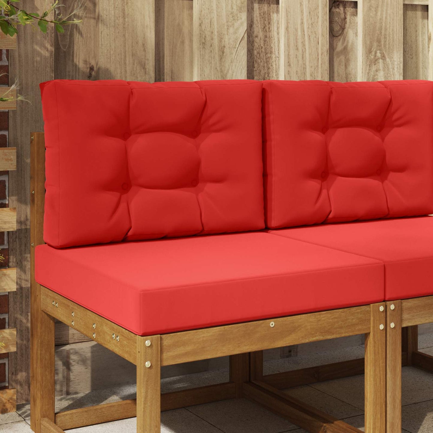 Udendørs Sofa Pude 2 pcs Rød Polyester