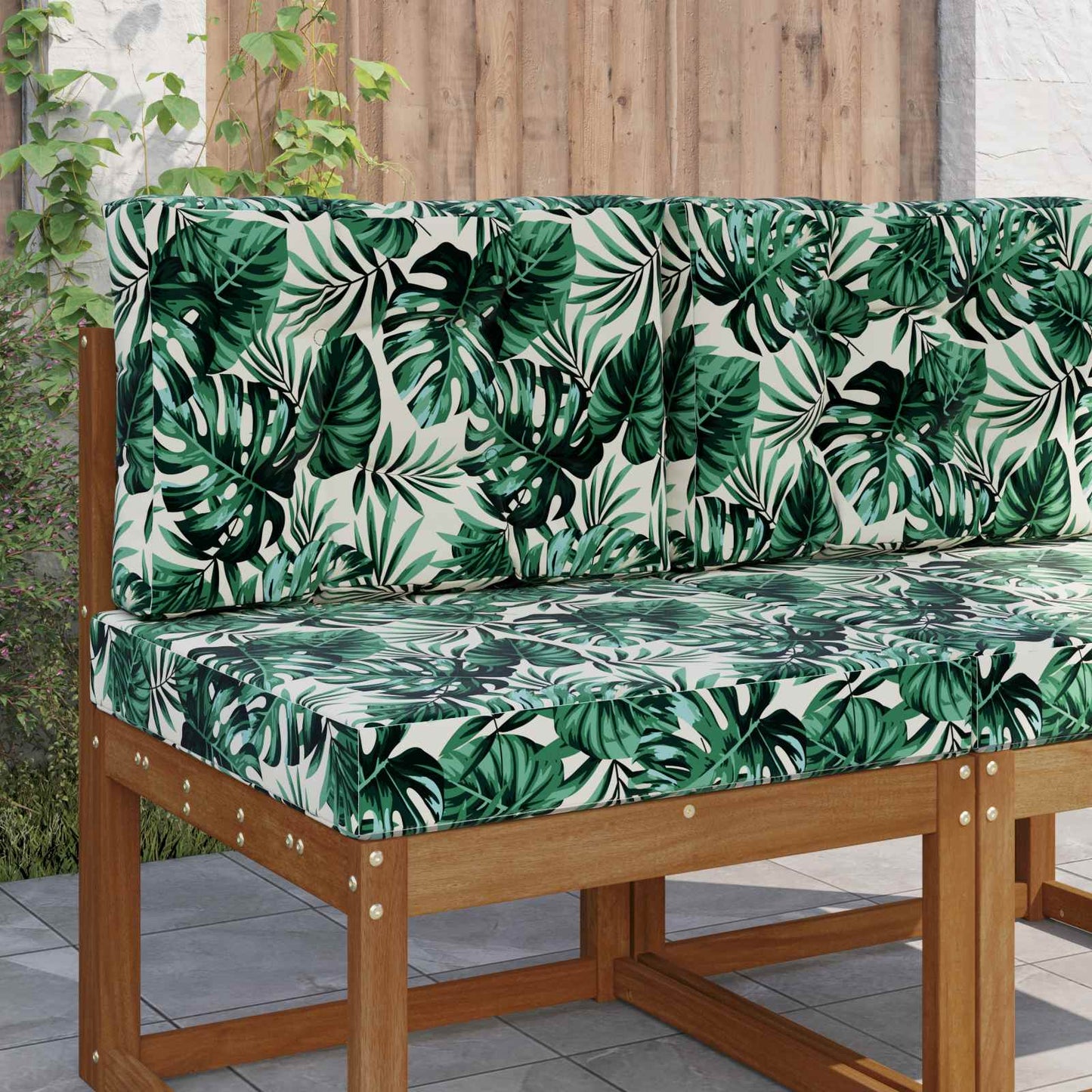 Udendørs Sofa Pude 2 pcs Bladmønster Polyester