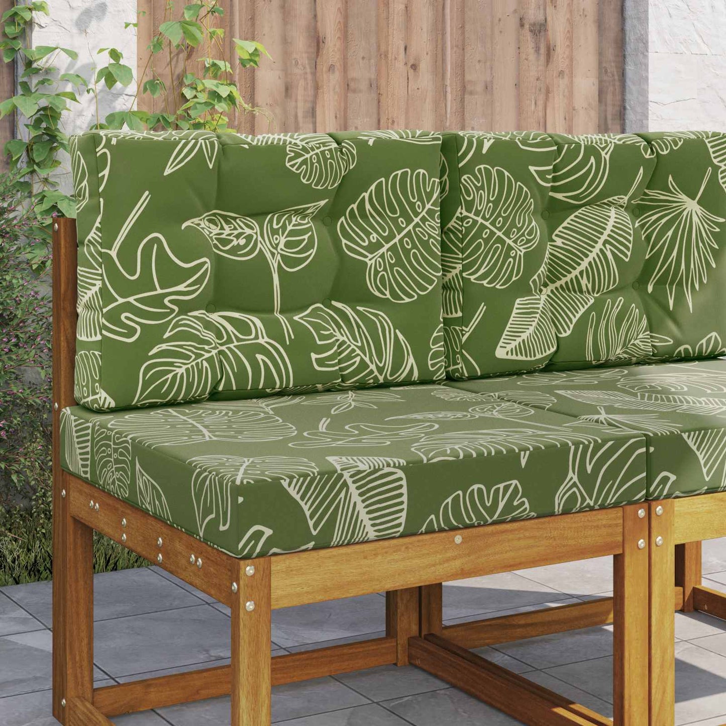 Udendørs Sofa Pude 2 pcs Bladdesign Polyester