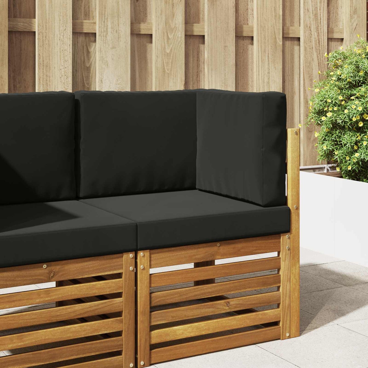 Udendørs Sofa Pude 3 pcs Sort Polyester