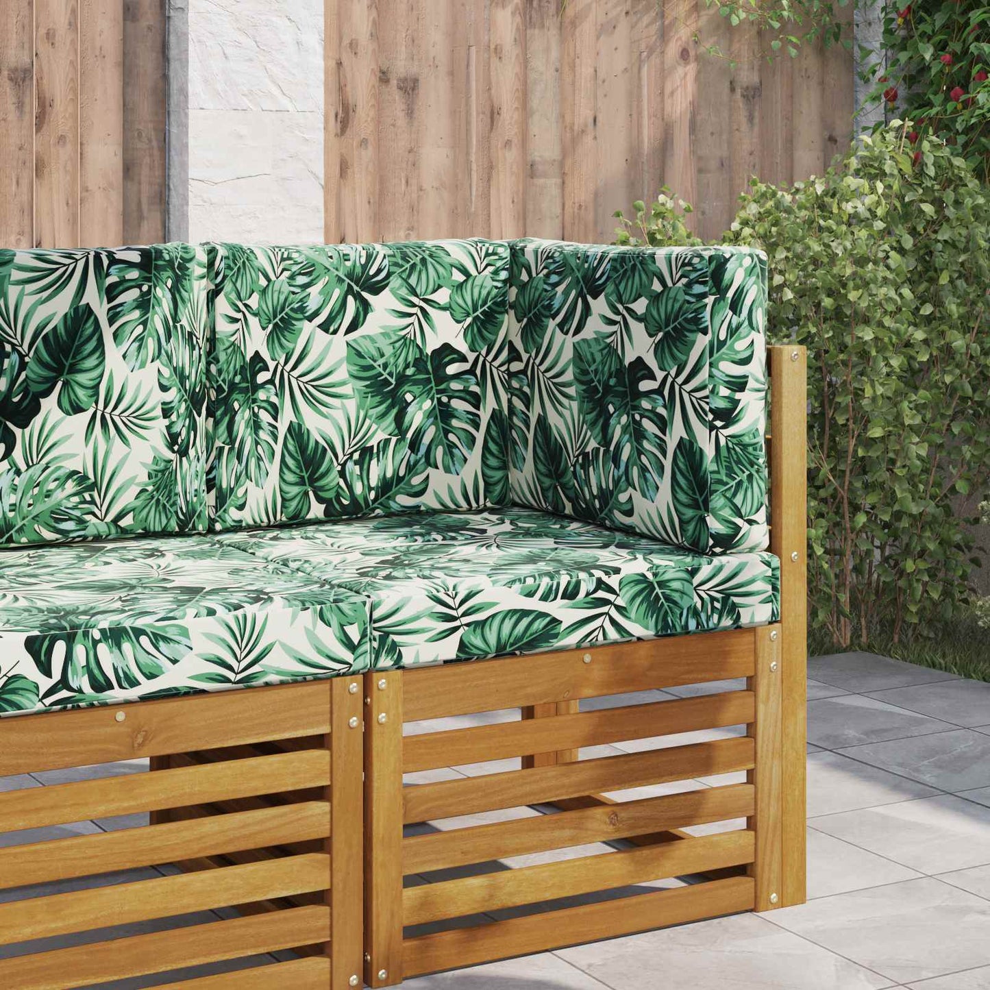 Udendørs Sofa Pude 3 pcs Bladmønster Polyester