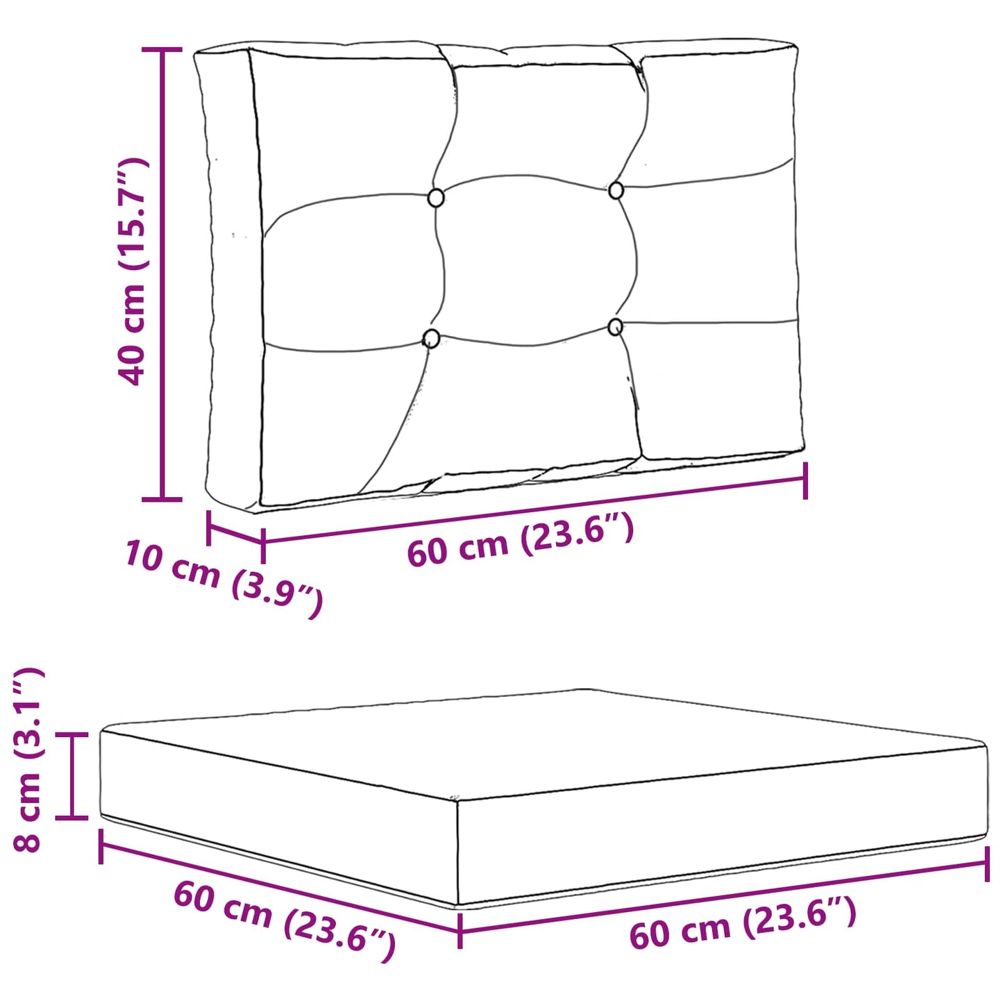 Udendørs Sofa Pude 3 pcs Grå Polyester