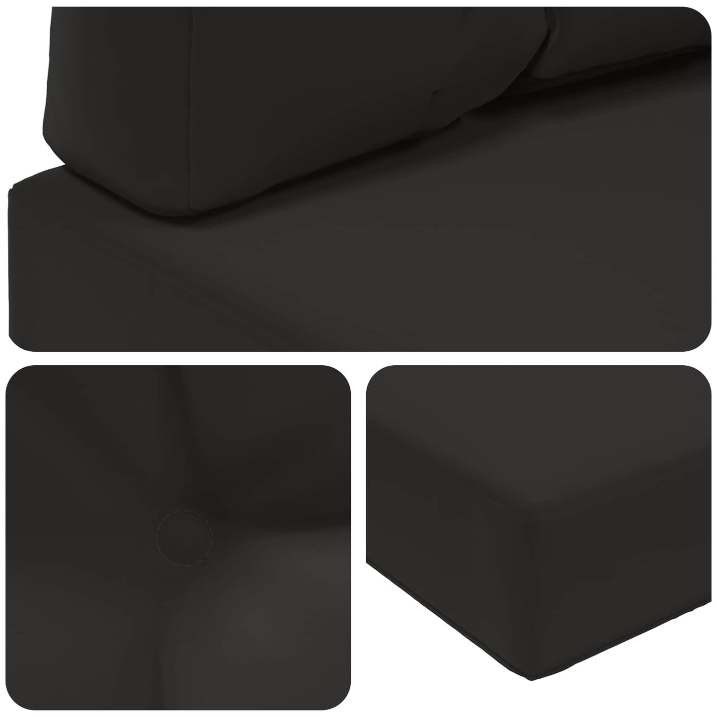 Udendørs Sofa Pude 3 pcs Sort Polyester