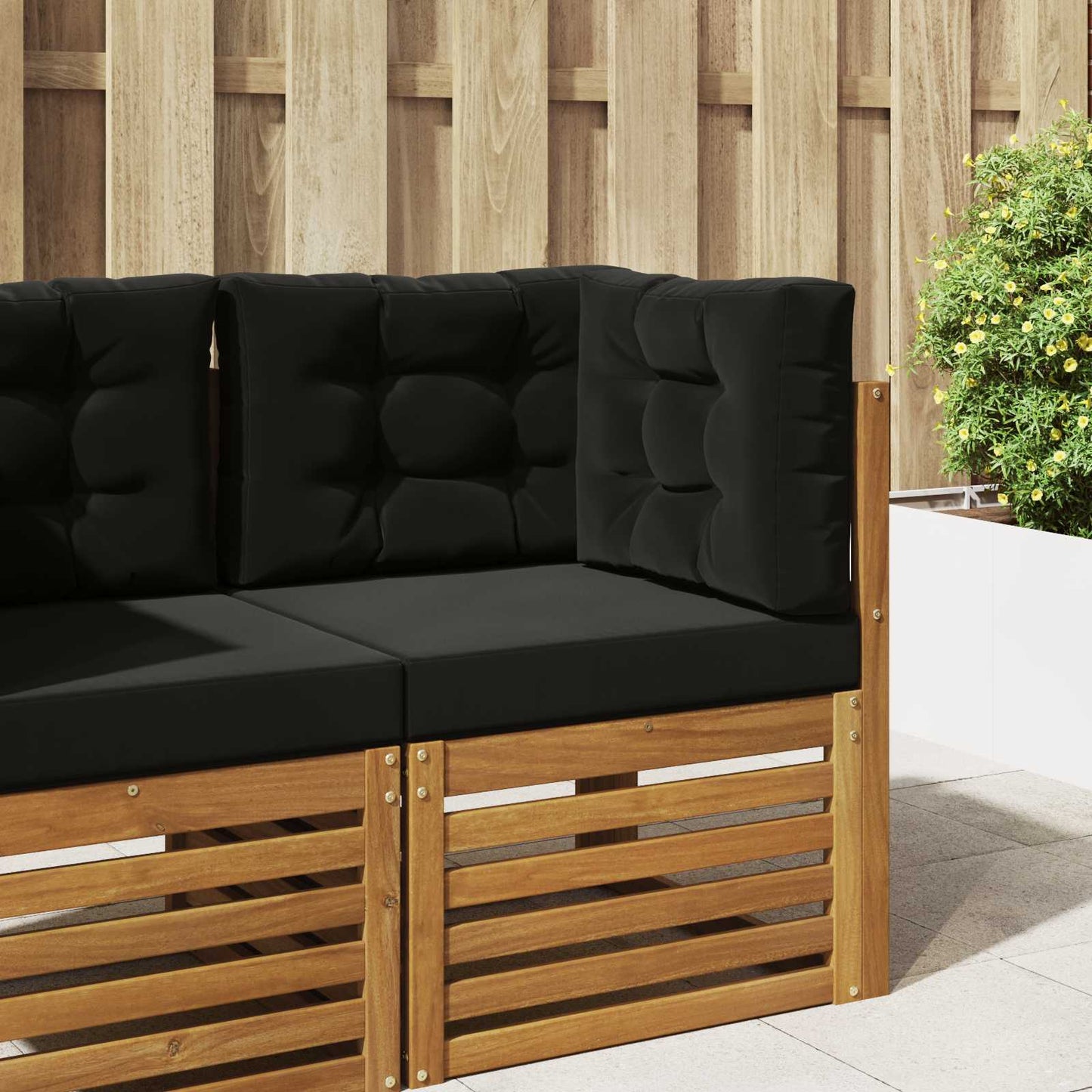 Udendørs Sofa Pude 3 pcs Sort Polyester