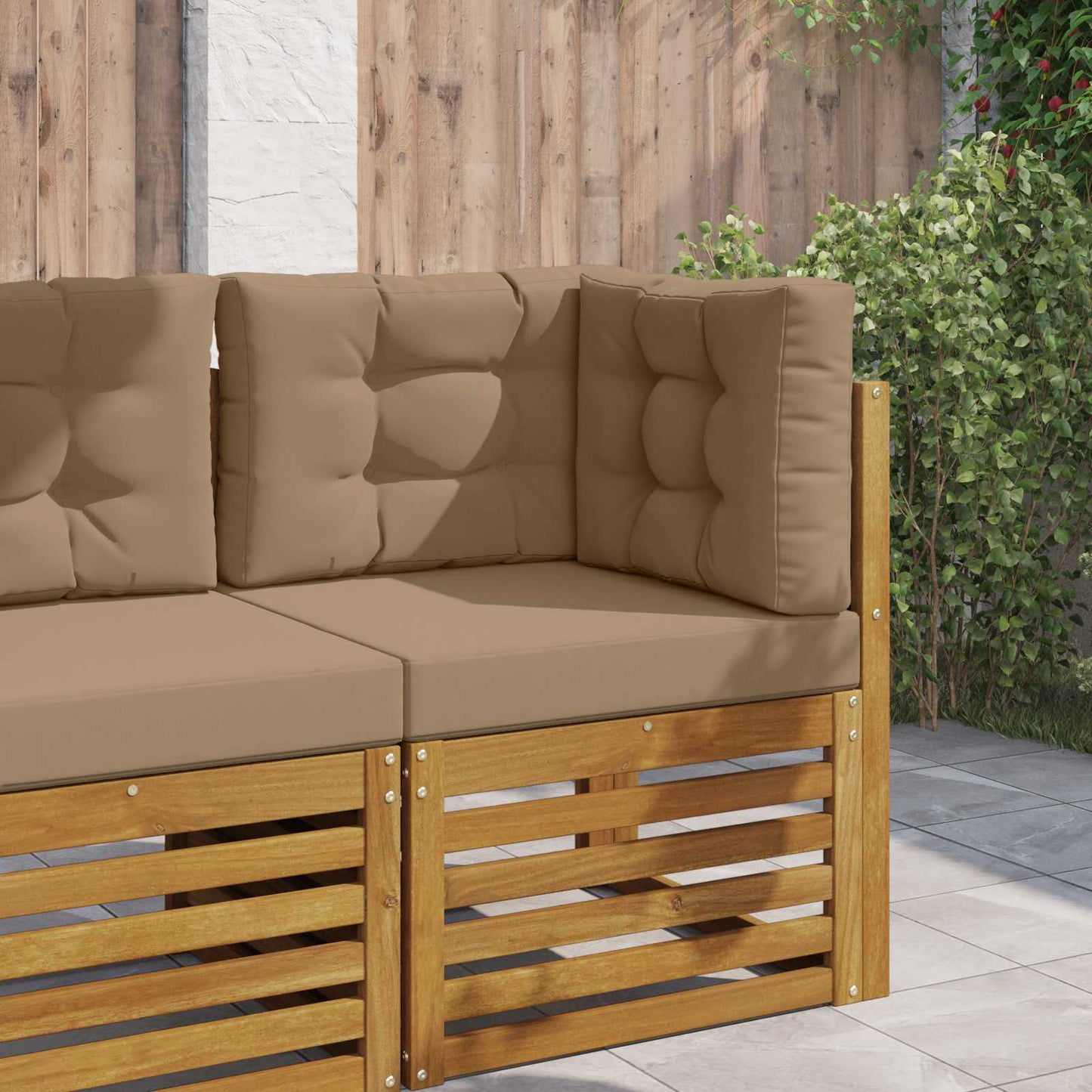 Udendørs Sofa Pude 3 pcs Gråbrun Polyester
