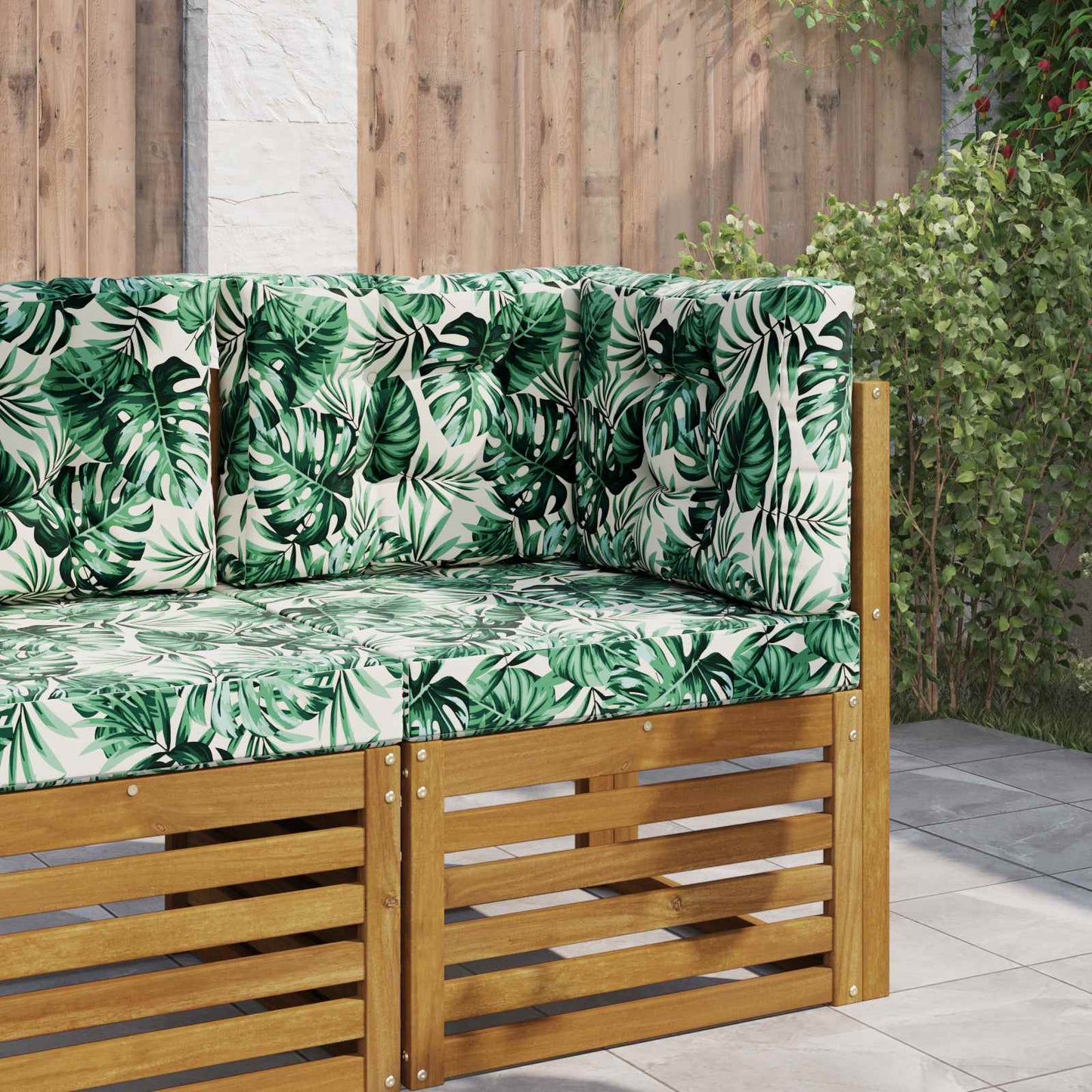 Udendørs Sofa Pude 3 pcs Bladmønster Polyester