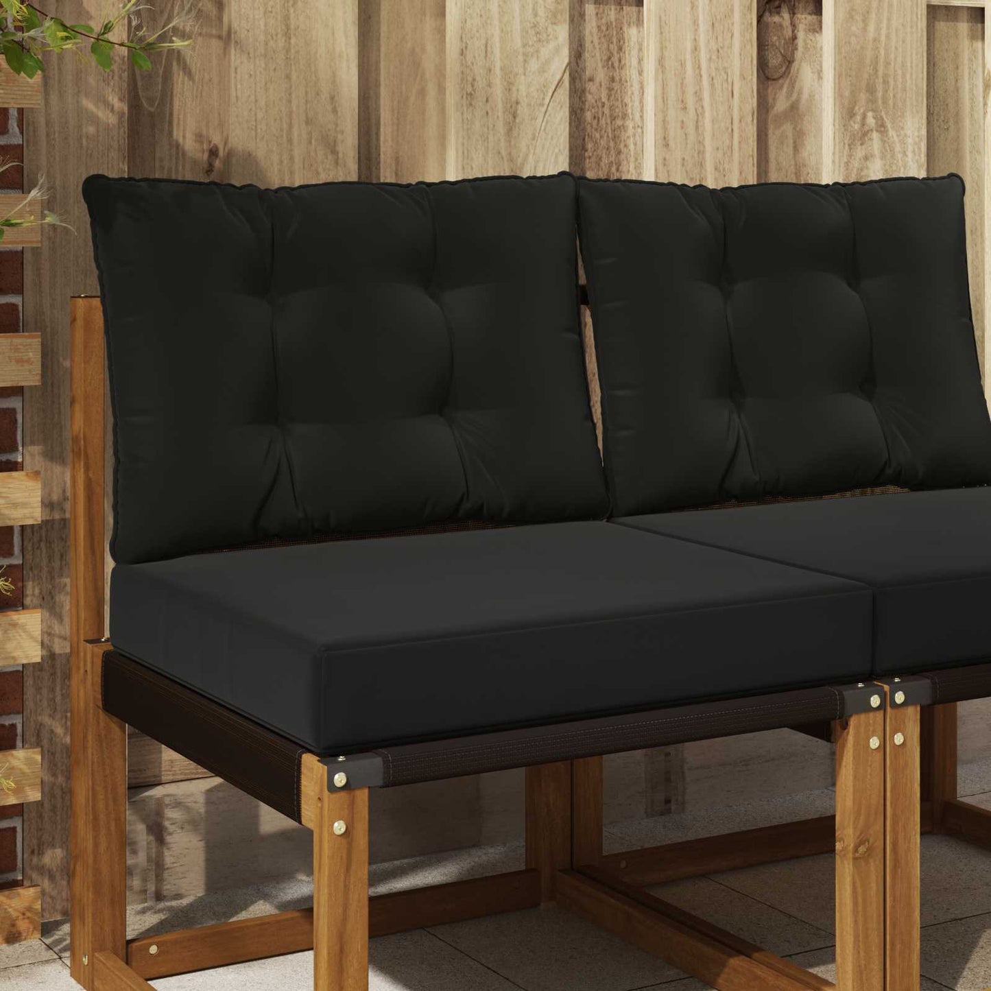 Udendørs Sofa Pude Polyester Sort 60 x 50,5 x 8 cm