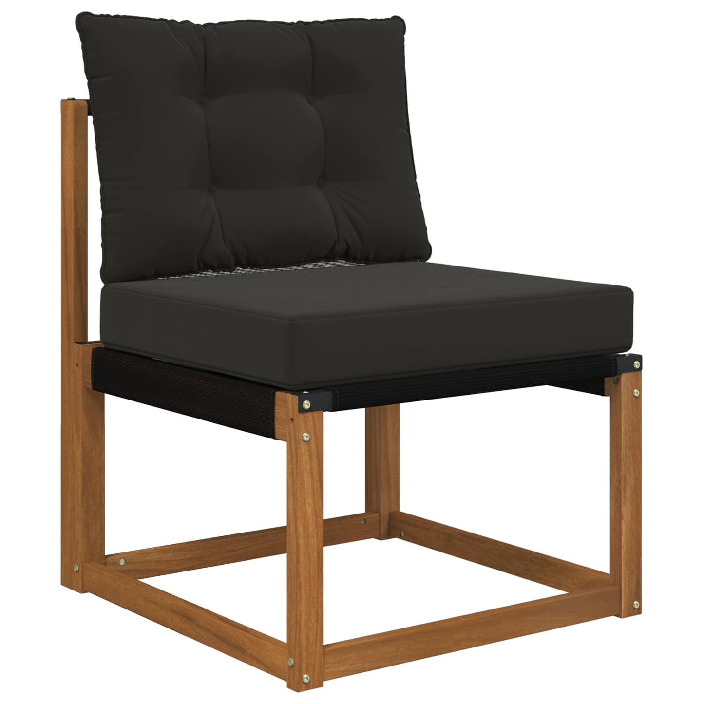 Udendørs Sofa Pude Polyester Sort 60 x 50,5 x 8 cm