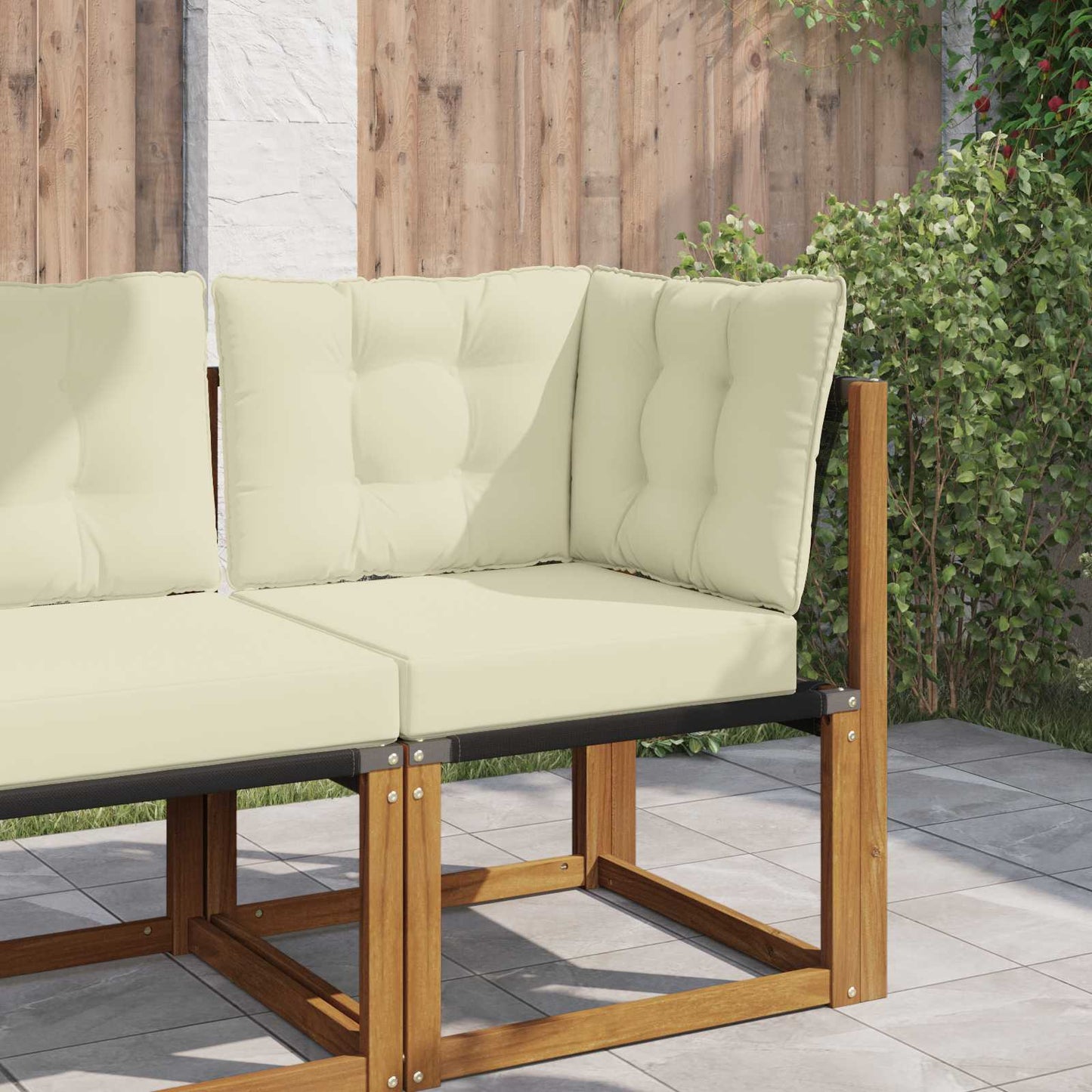 Udendørs Sofa Pude Polyester Creme 60 x 40 x 10 cm