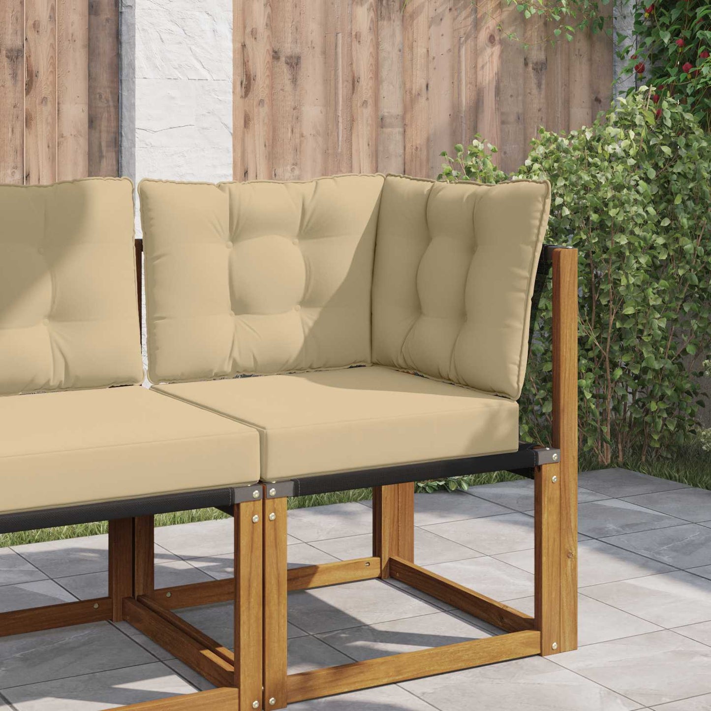 Udendørs Sofa Pude Polyester Beige 60 x 40 x 10 cm