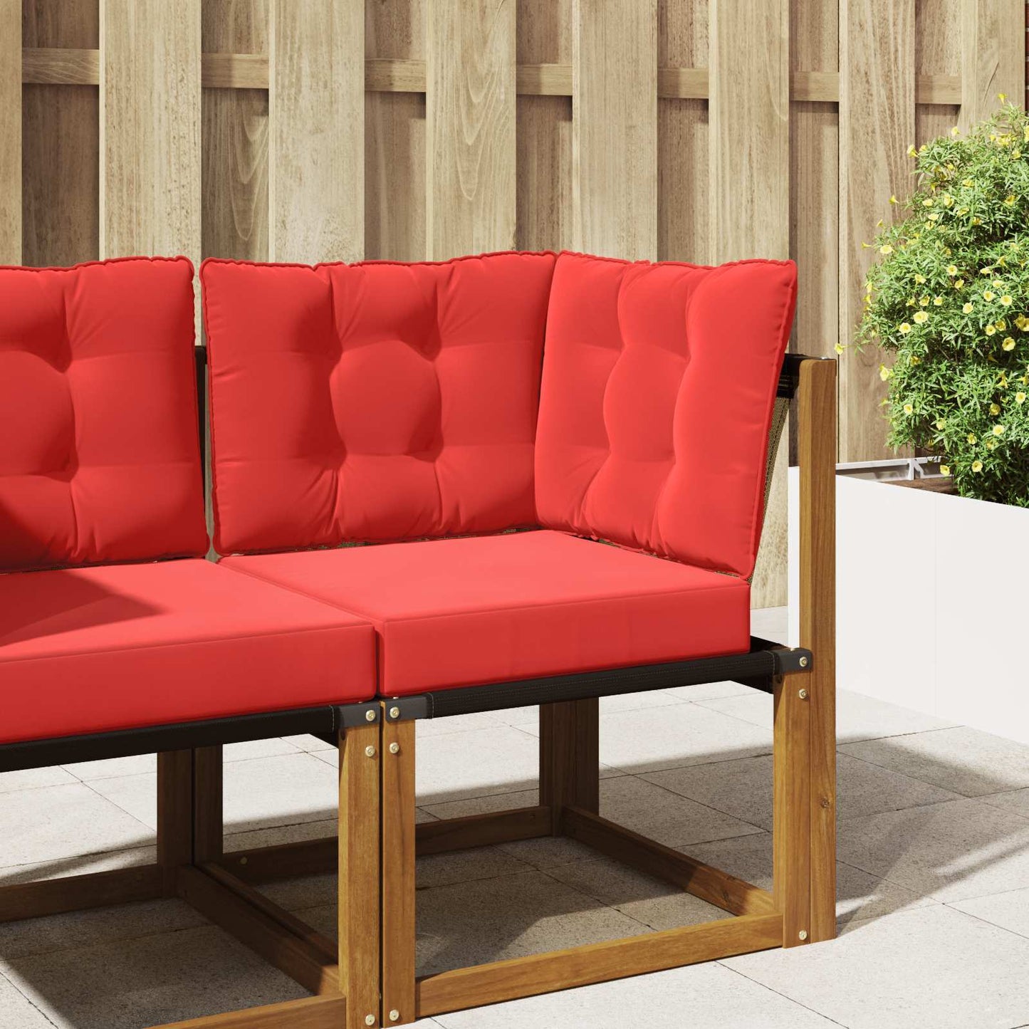 Udendørs Sofa Pude Polyester Rød 60 x 40 x 10 cm