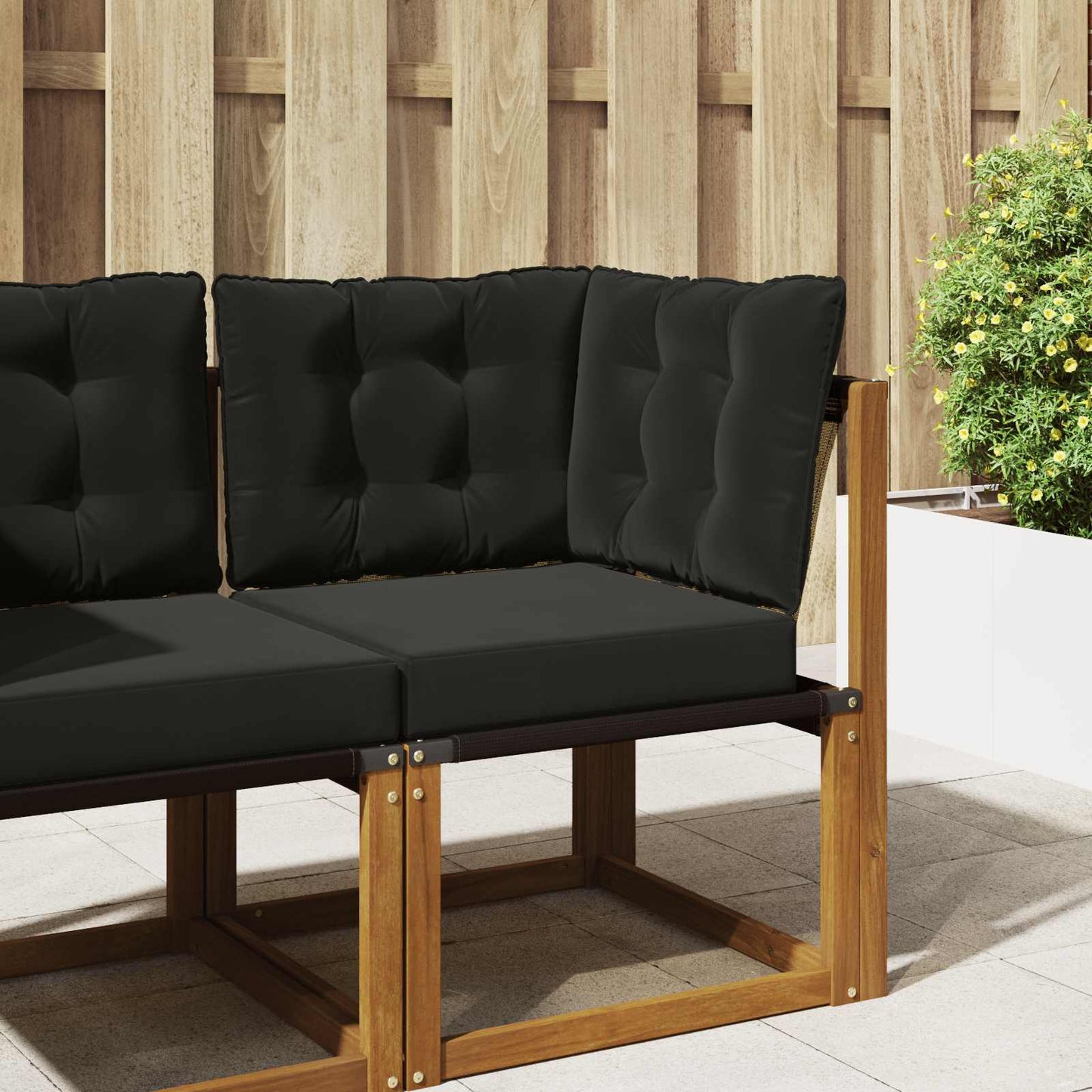 Udendørs Sofa Pude Polyester Sort 60 x 40 x 10 cm