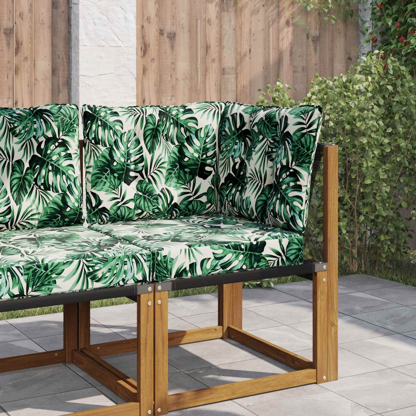 Udendørs Sofa Pude Polyester Bladmønster 60 x 40 x 10 cm