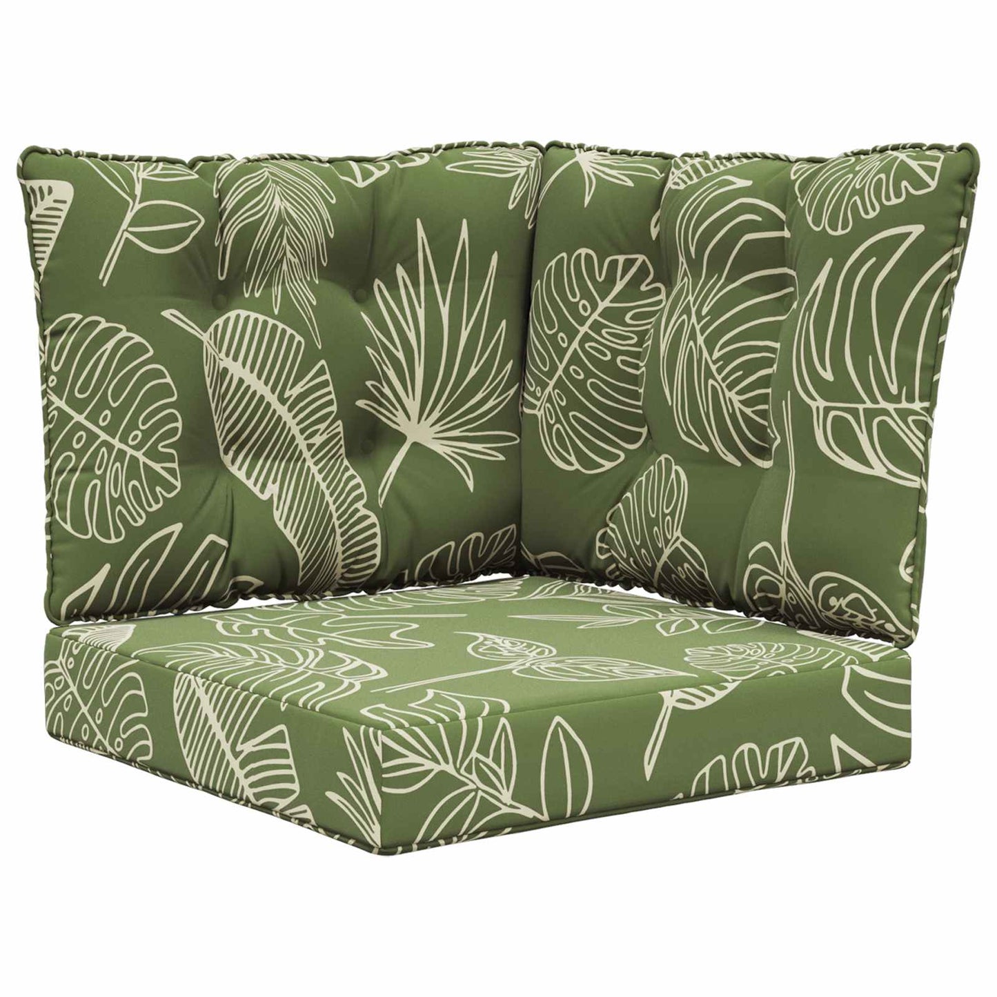 Udendørs Sofa Pude Polyester Bladdesign 60 x 40 x 10 cm