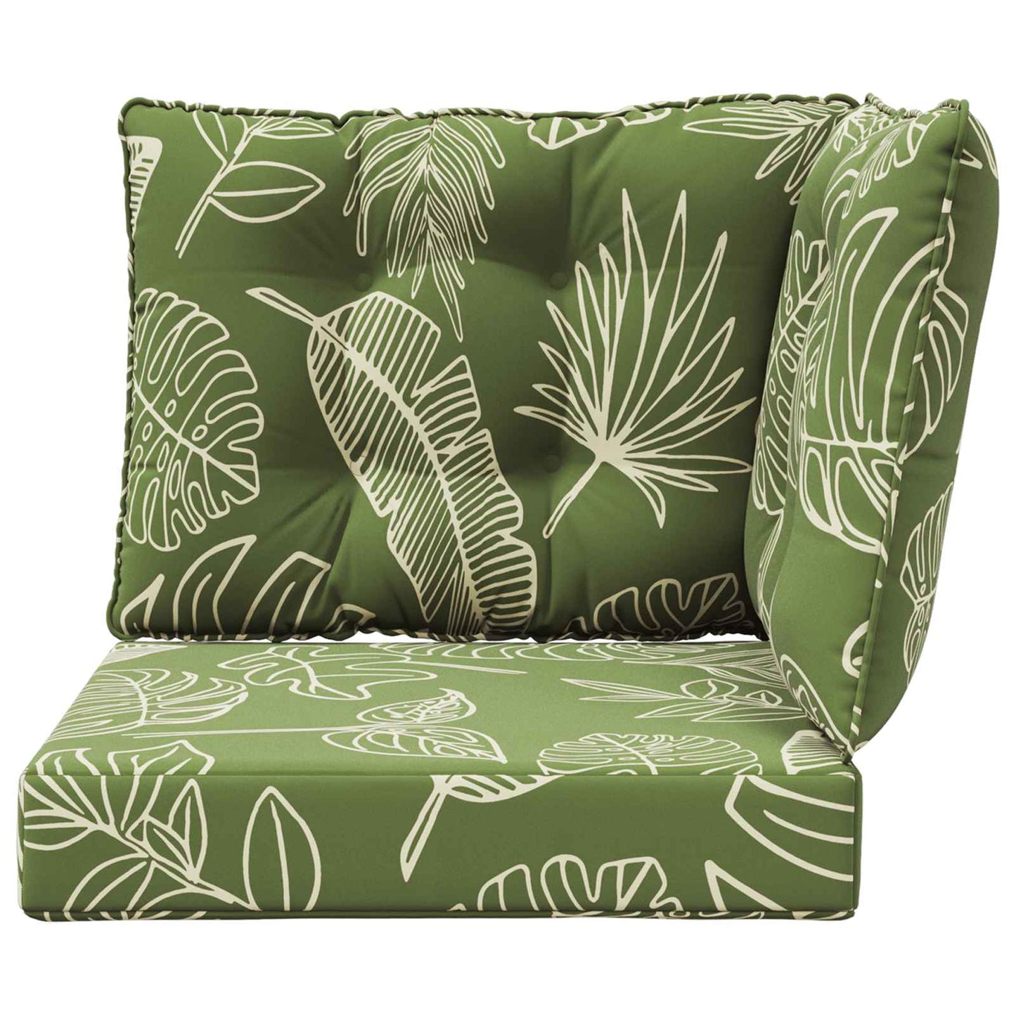 Udendørs Sofa Pude Polyester Bladdesign 60 x 40 x 10 cm