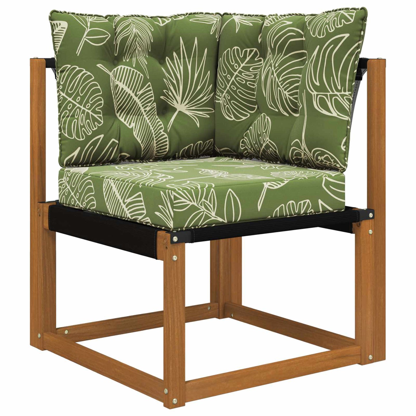 Udendørs Sofa Pude Polyester Bladdesign 60 x 40 x 10 cm