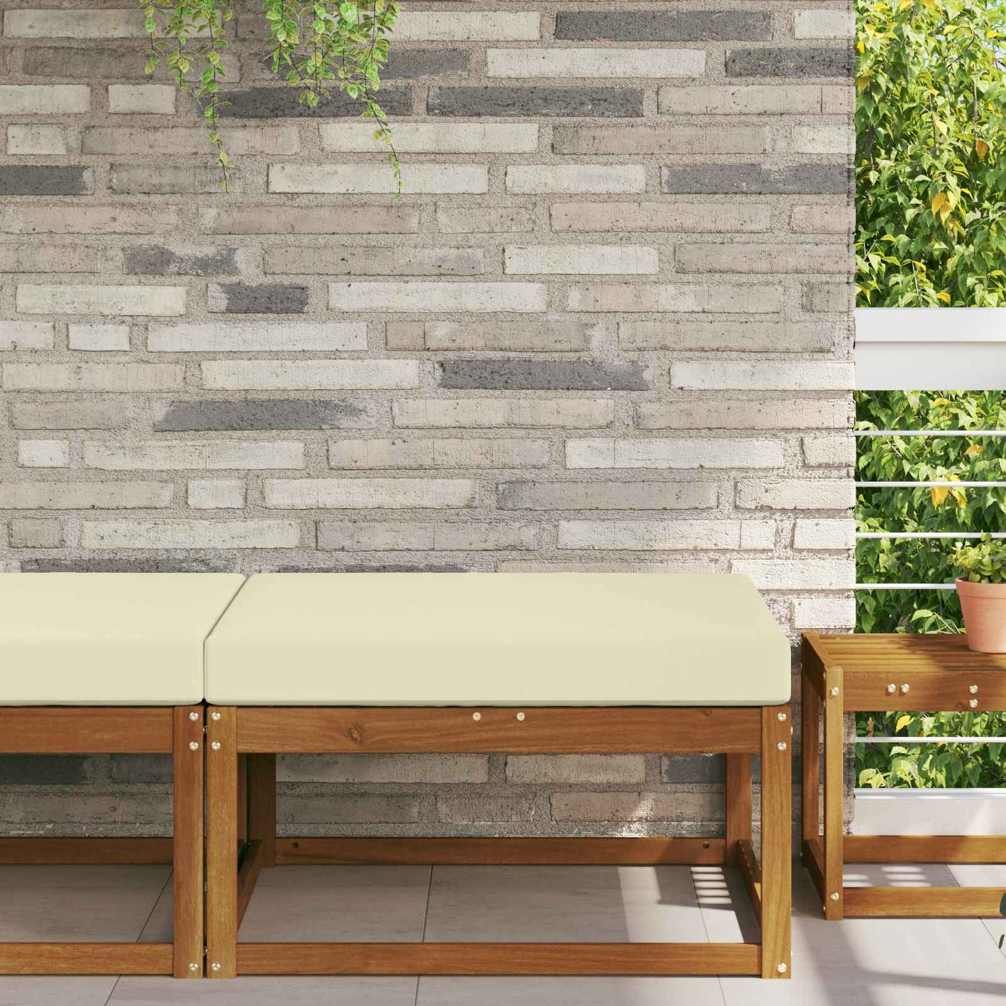 Udendørs Sofa Pude Creme 80 x 80 x 8 cm Polyester