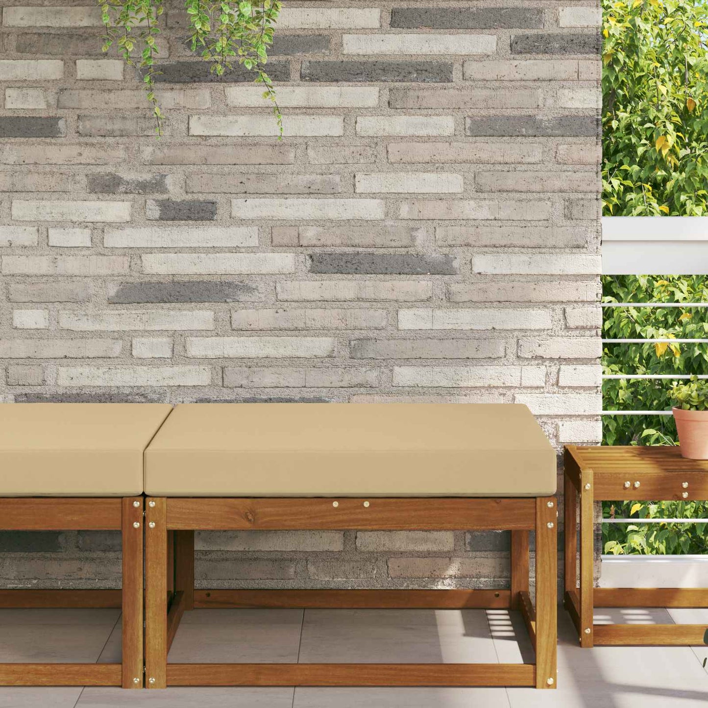 Udendørs Sofa Pude Beige 80 x 80 x 8 cm Polyester