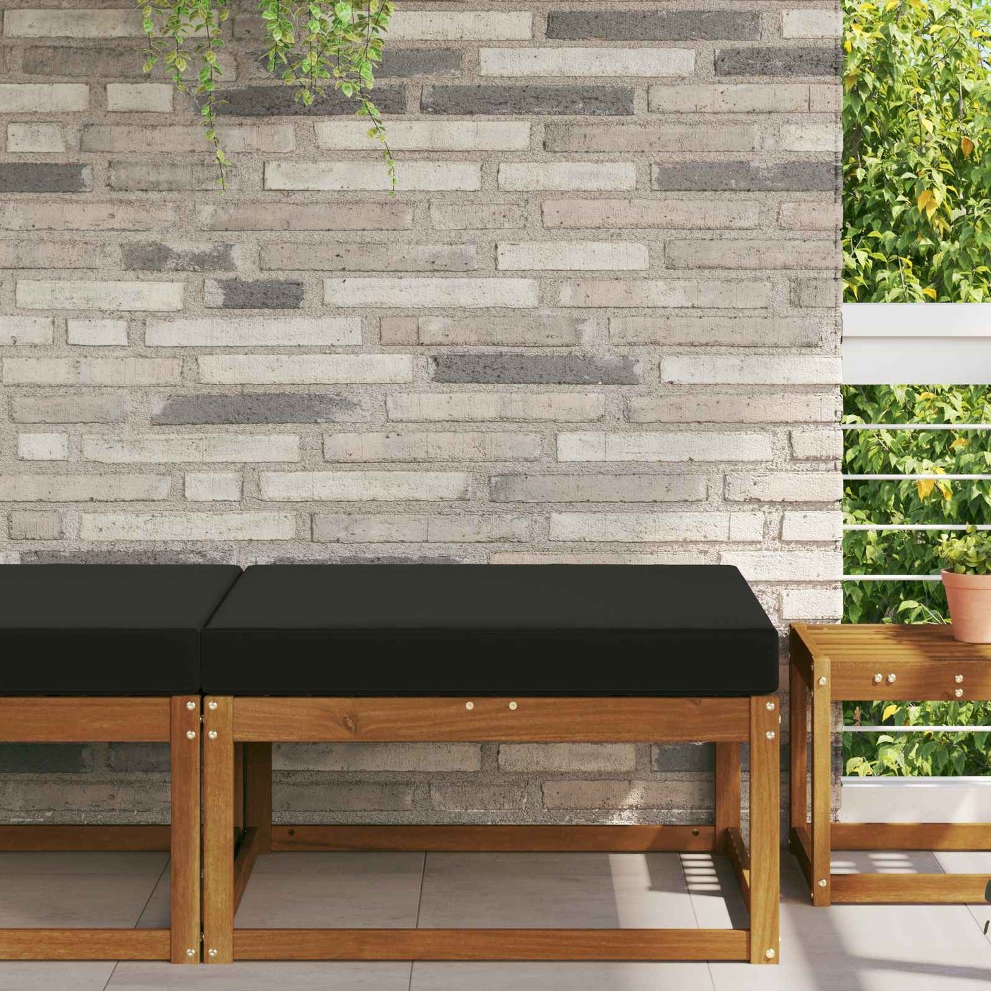 Udendørs Sofa Pude Sort 80 x 80 x 8 cm Polyester
