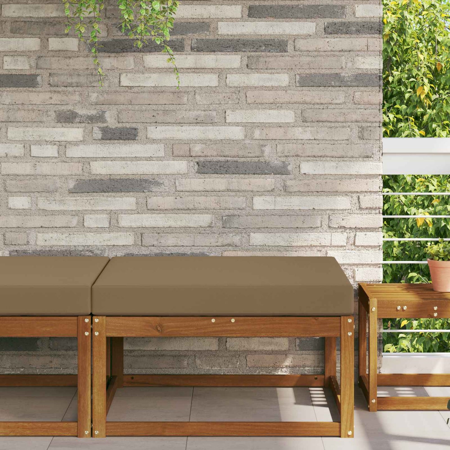 Udendørs Sofa Pude Gråbrun 80 x 80 x 8 cm Polyester