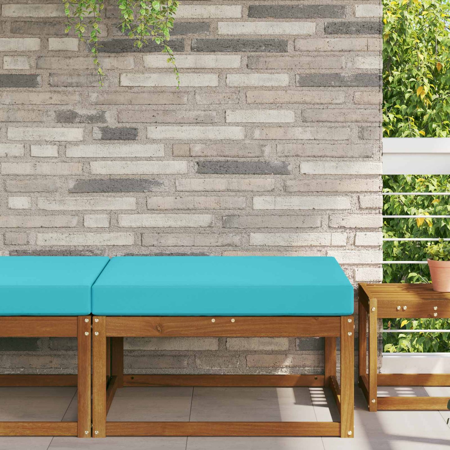 Udendørs Sofa Pude Turkis 80 x 80 x 8 cm Polyester