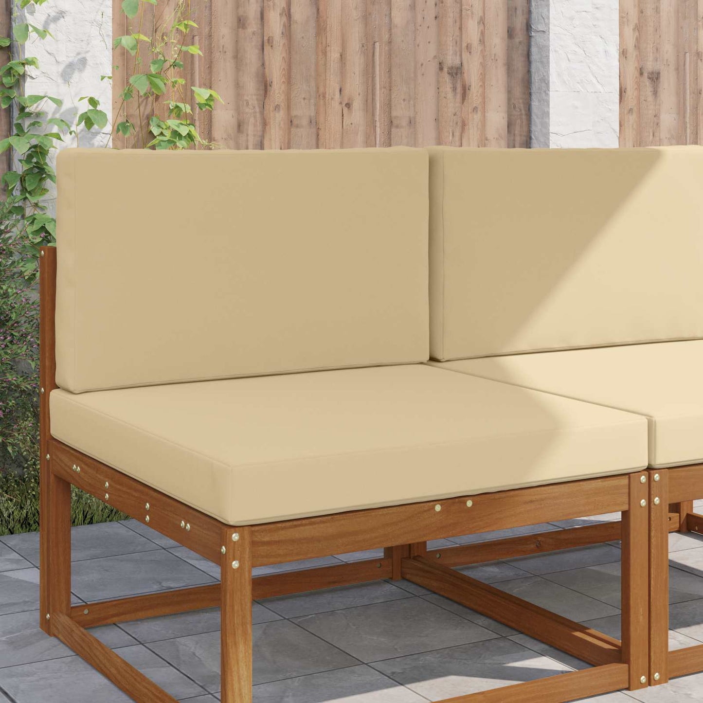 Udendørs Sofa Pude 2 pcs Beige Polyester