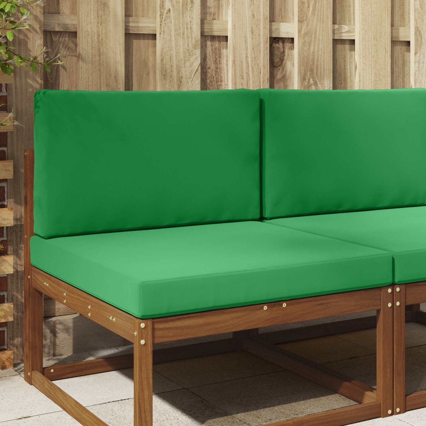 Udendørs Sofa Pude 2 pcs Grøn Polyester