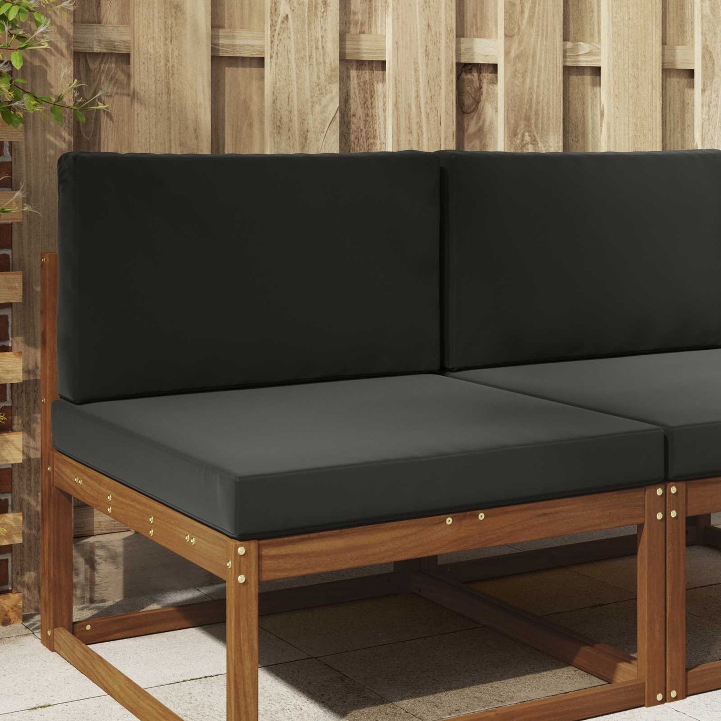 Udendørs Sofa Pude 2 pcs Sort Polyester