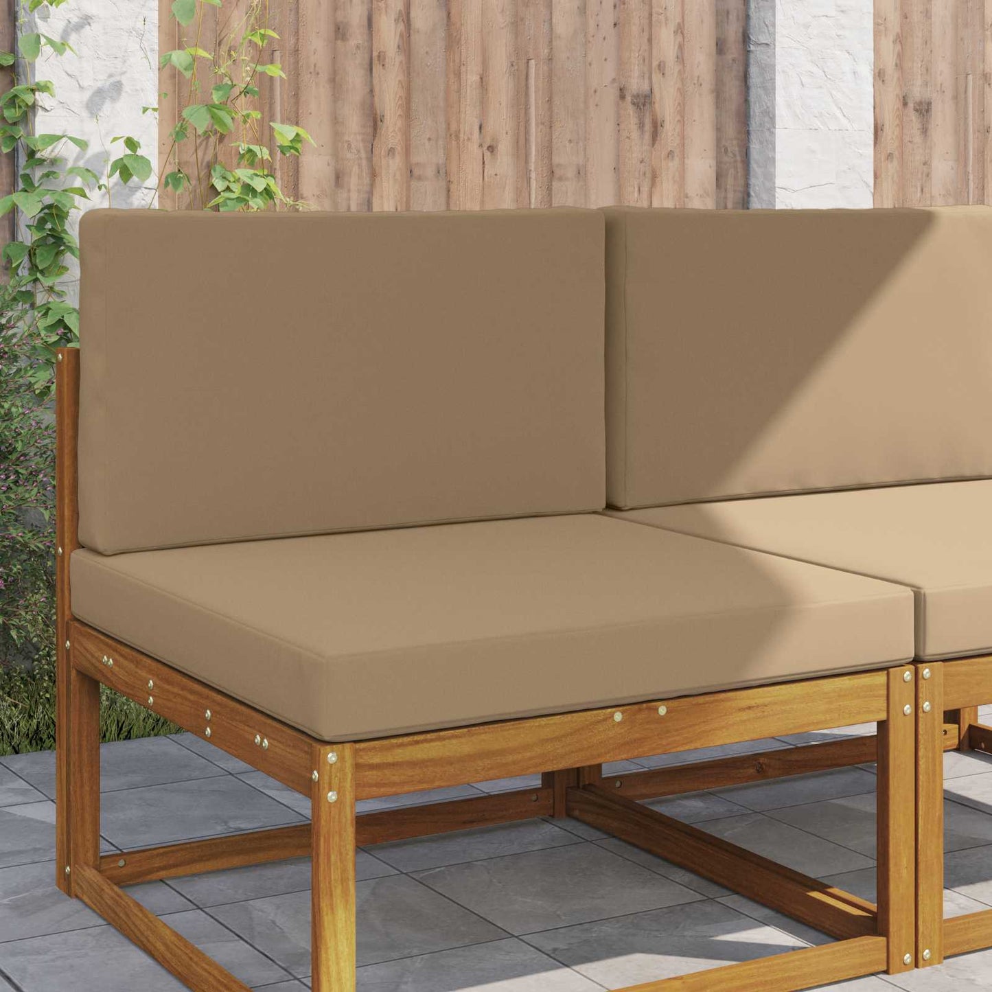 Udendørs Sofa Pude 2 pcs Gråbrun Polyester