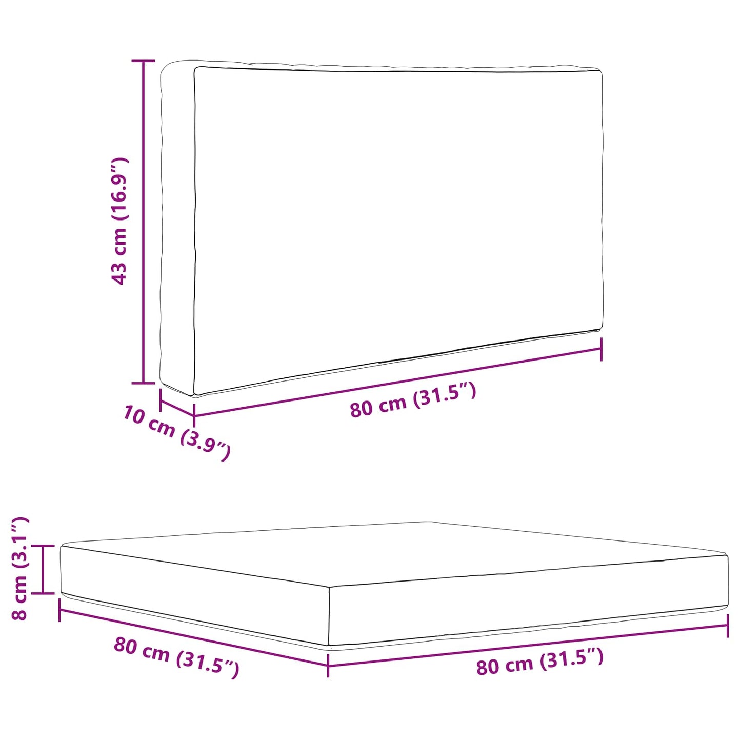 Udendørs Sofa Pude 2 pcs Kongelig blå Polyester