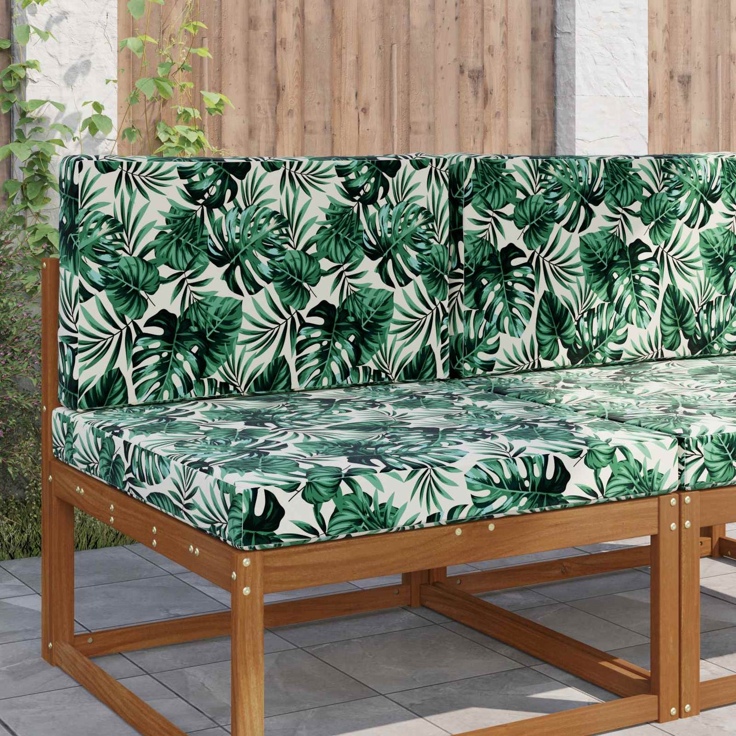 Udendørs Sofa Pude 2 pcs Bladmønster Polyester