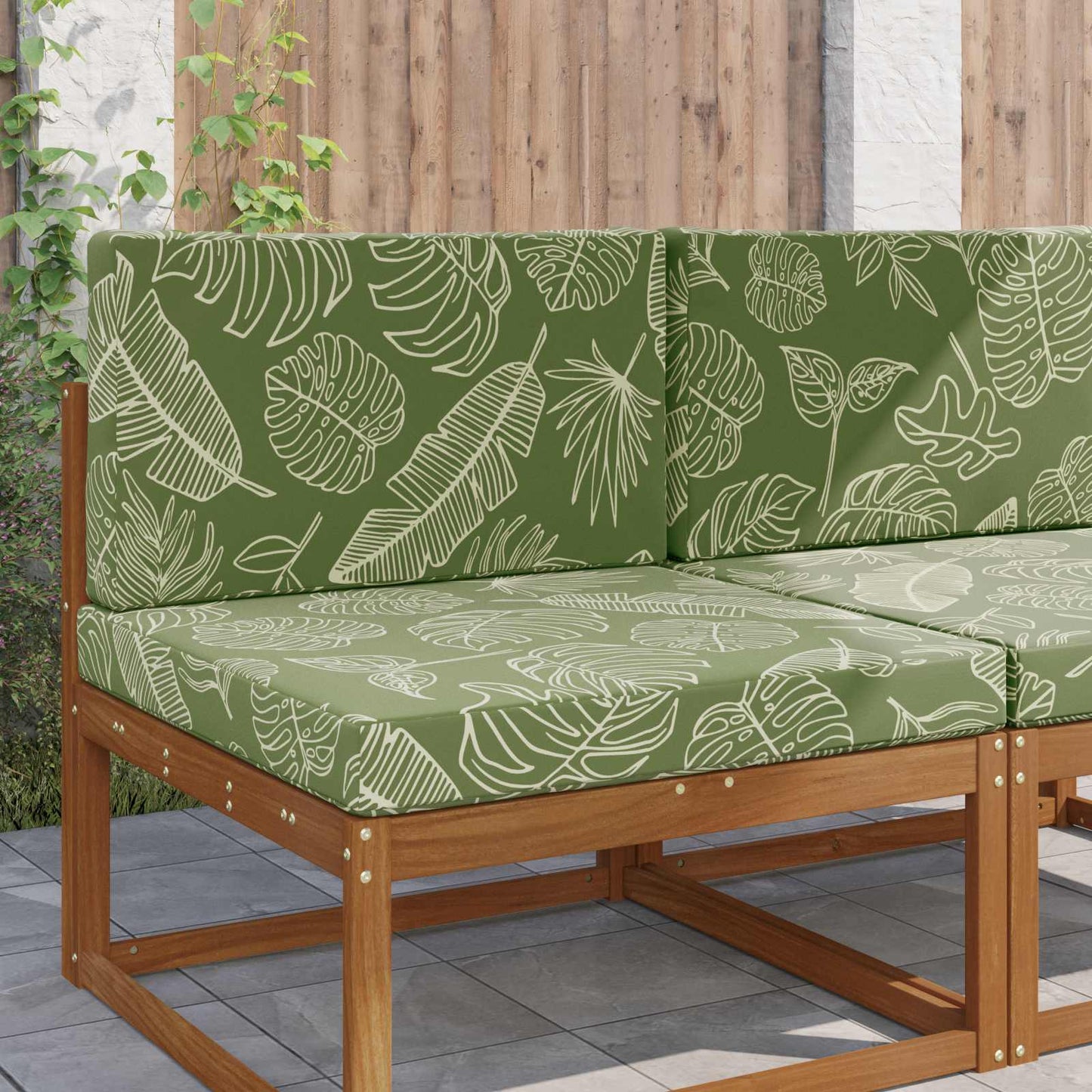 Udendørs Sofa Pude 2 pcs Bladdesign Polyester
