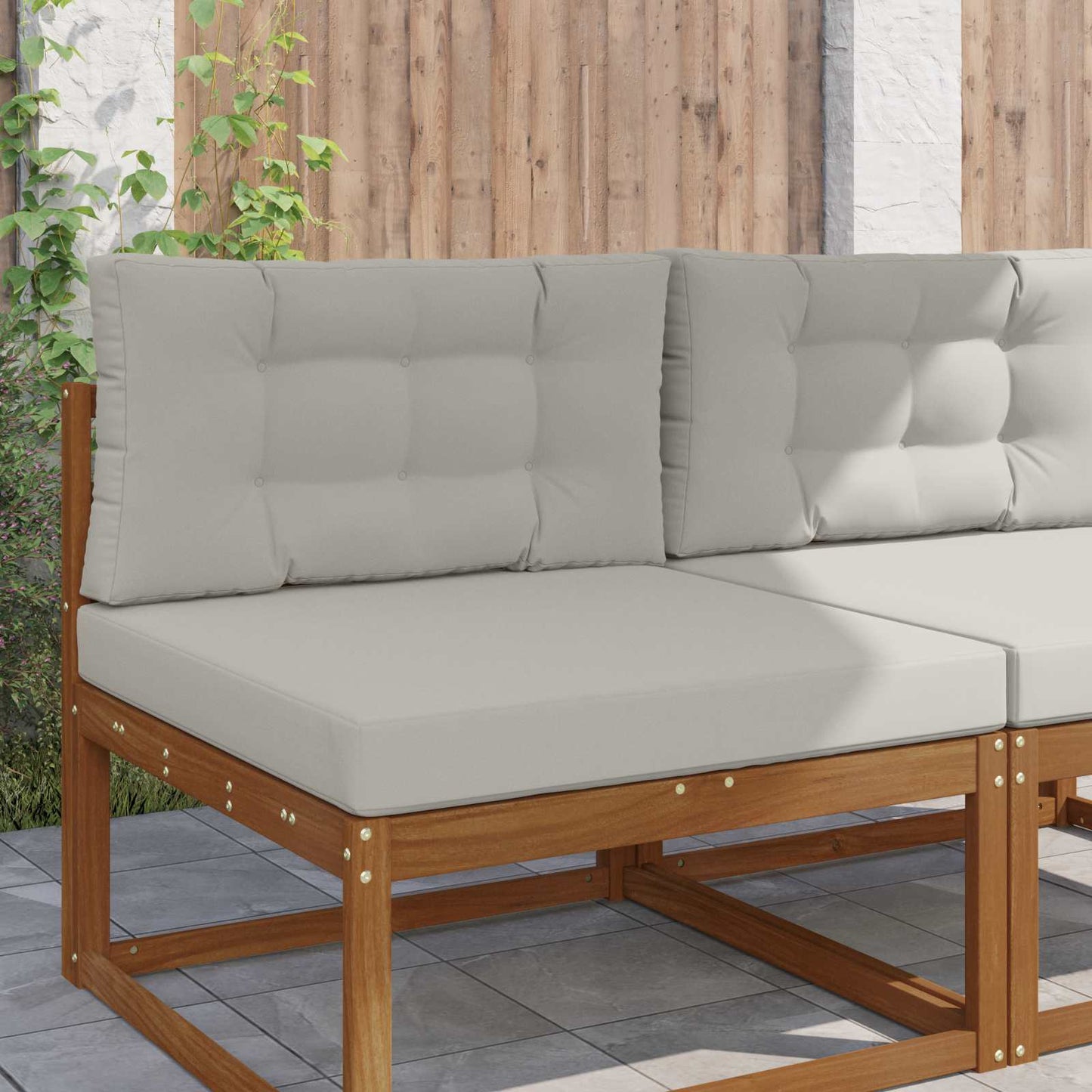 Udendørs Sofa Pude 2 pcs Grå Polyester