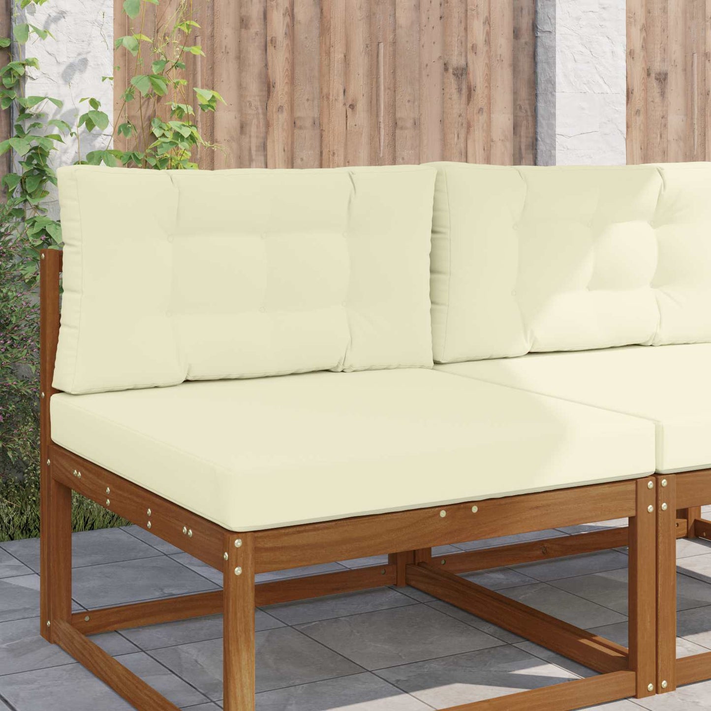 Udendørs Sofa Pude 2 pcs Creme Polyester