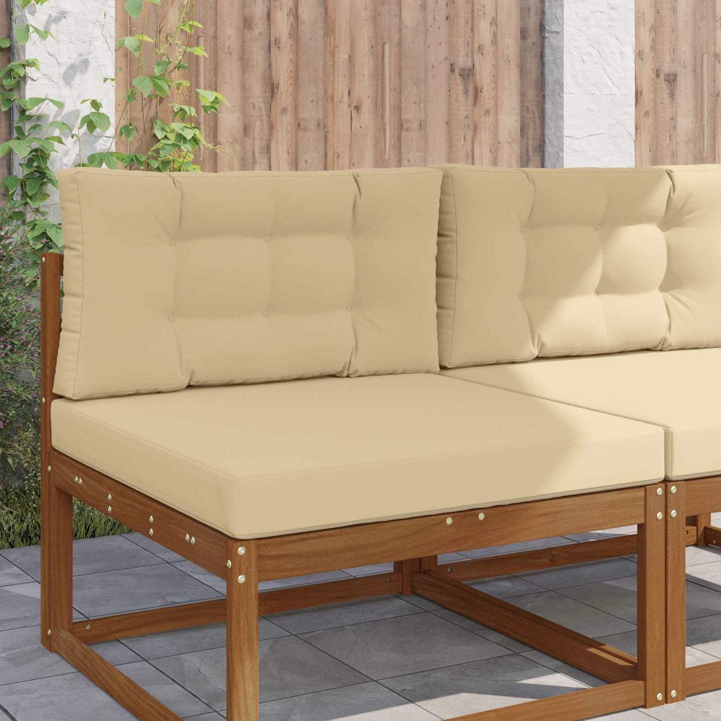 Udendørs Sofa Pude 2 pcs Beige Polyester