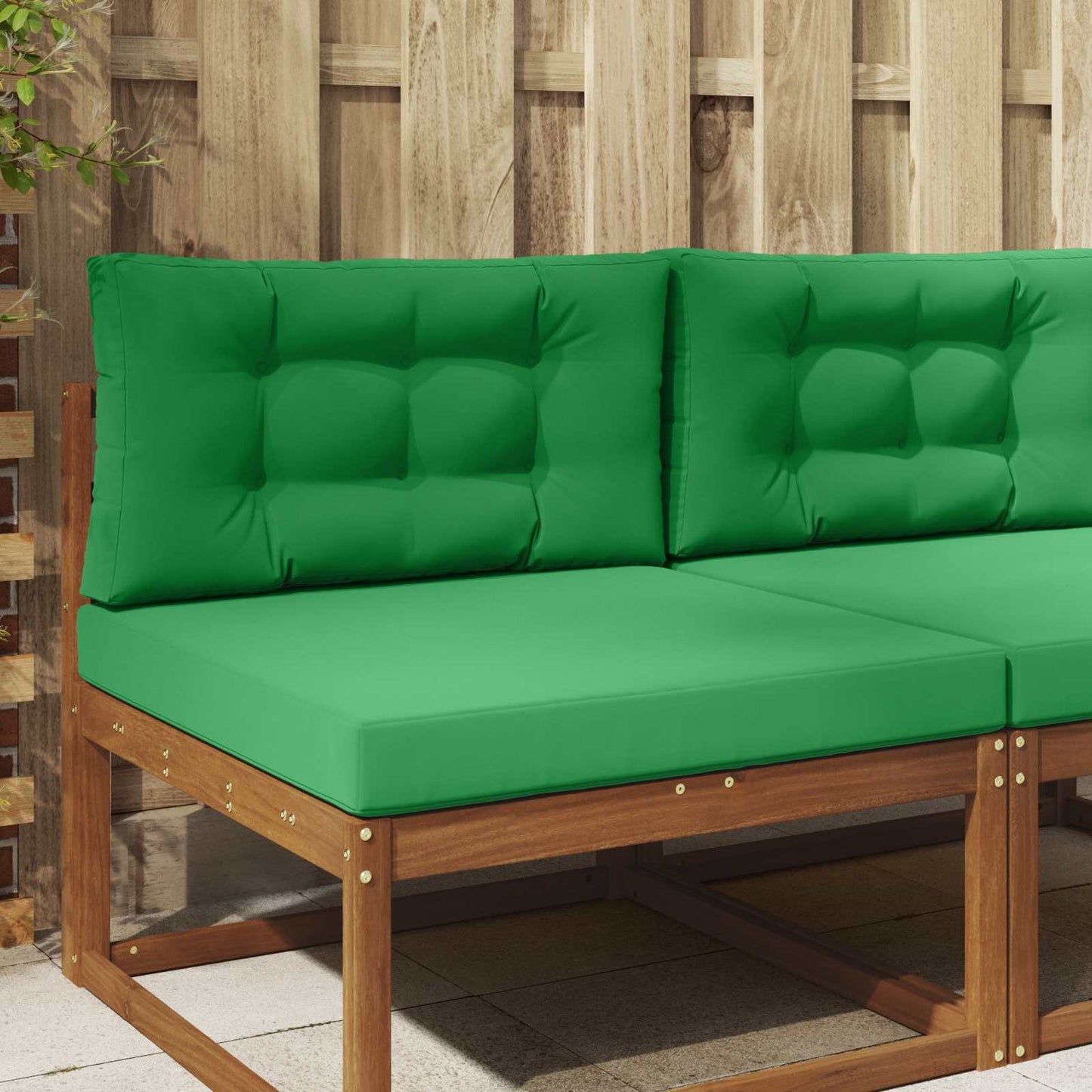 Udendørs Sofa Pude 2 pcs Grøn Polyester