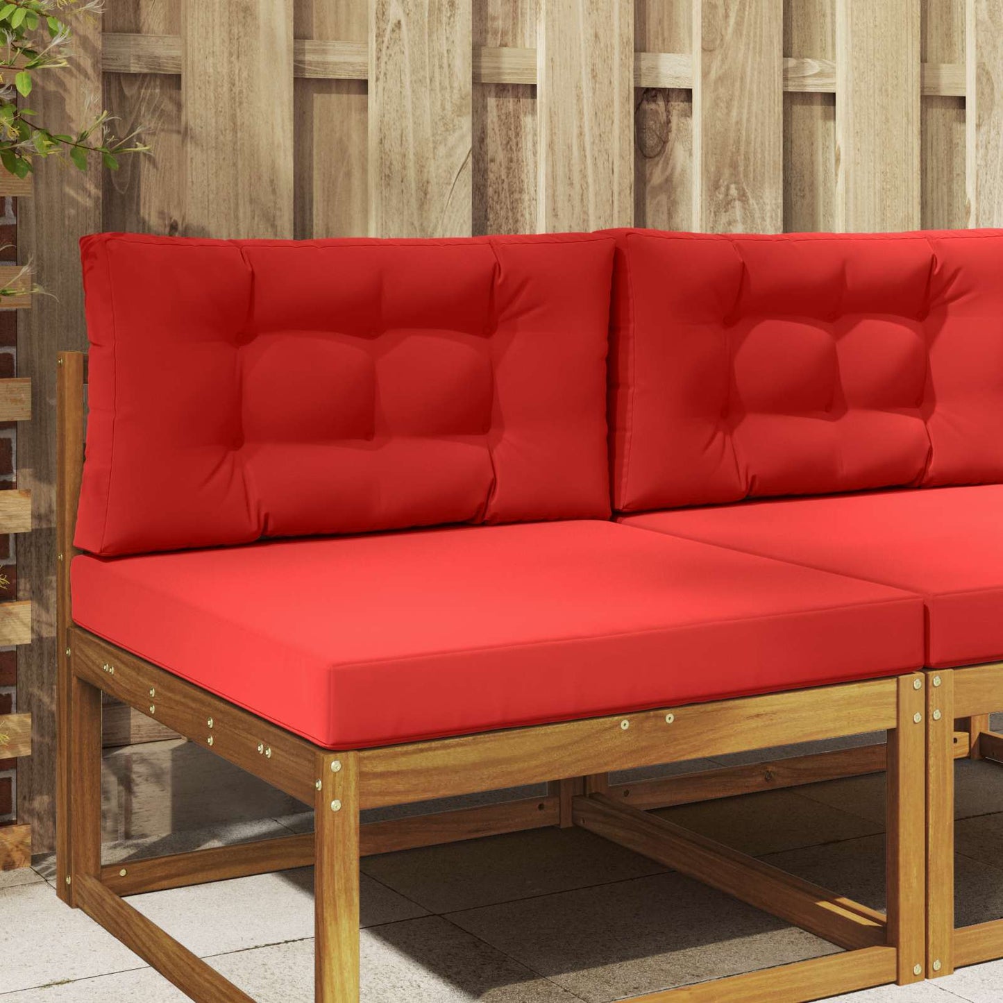 Udendørs Sofa Pude 2 pcs Rød Polyester