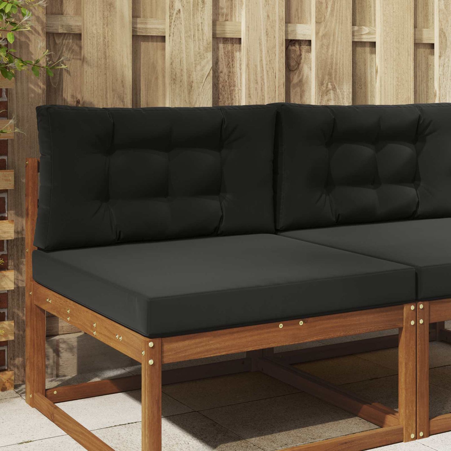 Udendørs Sofa Pude 2 pcs Sort Polyester